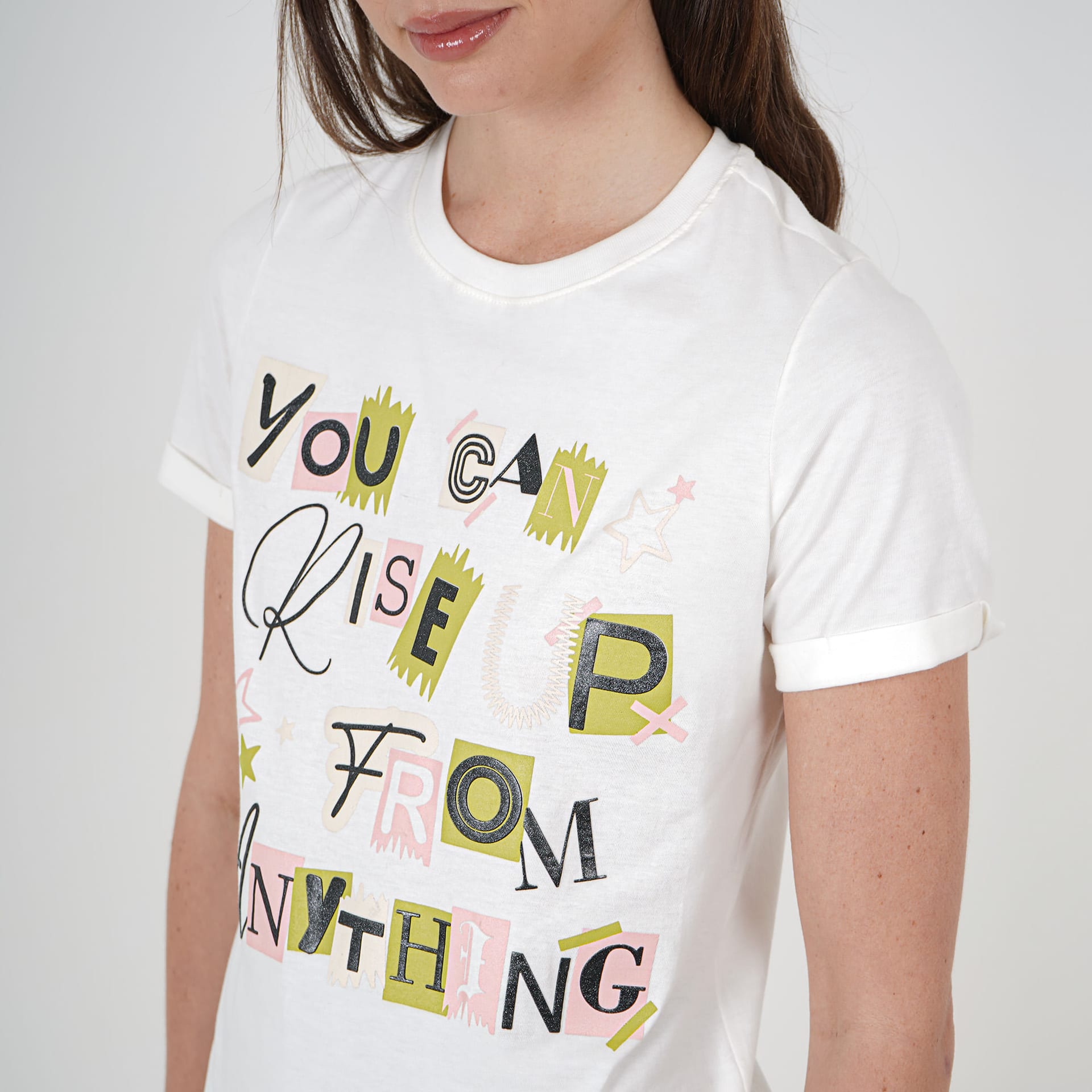 Camiseta cuello redondo manga corta con estampado You Can Rise - imagen 3