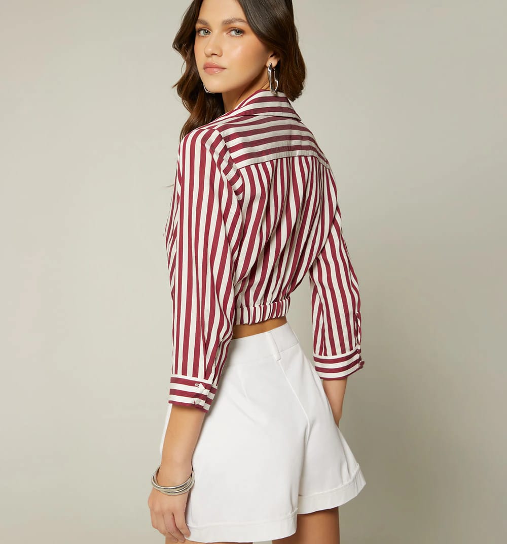 Blusa  manga 3/4  frente entrelazado - imagen 14