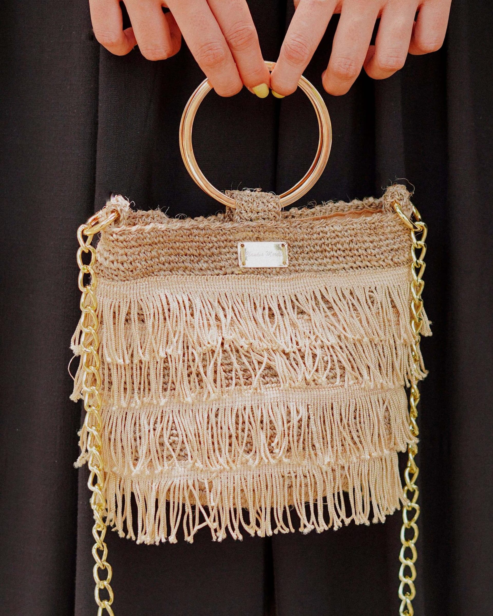 Bolso Orquidea Flecos – Beige - imagen 3