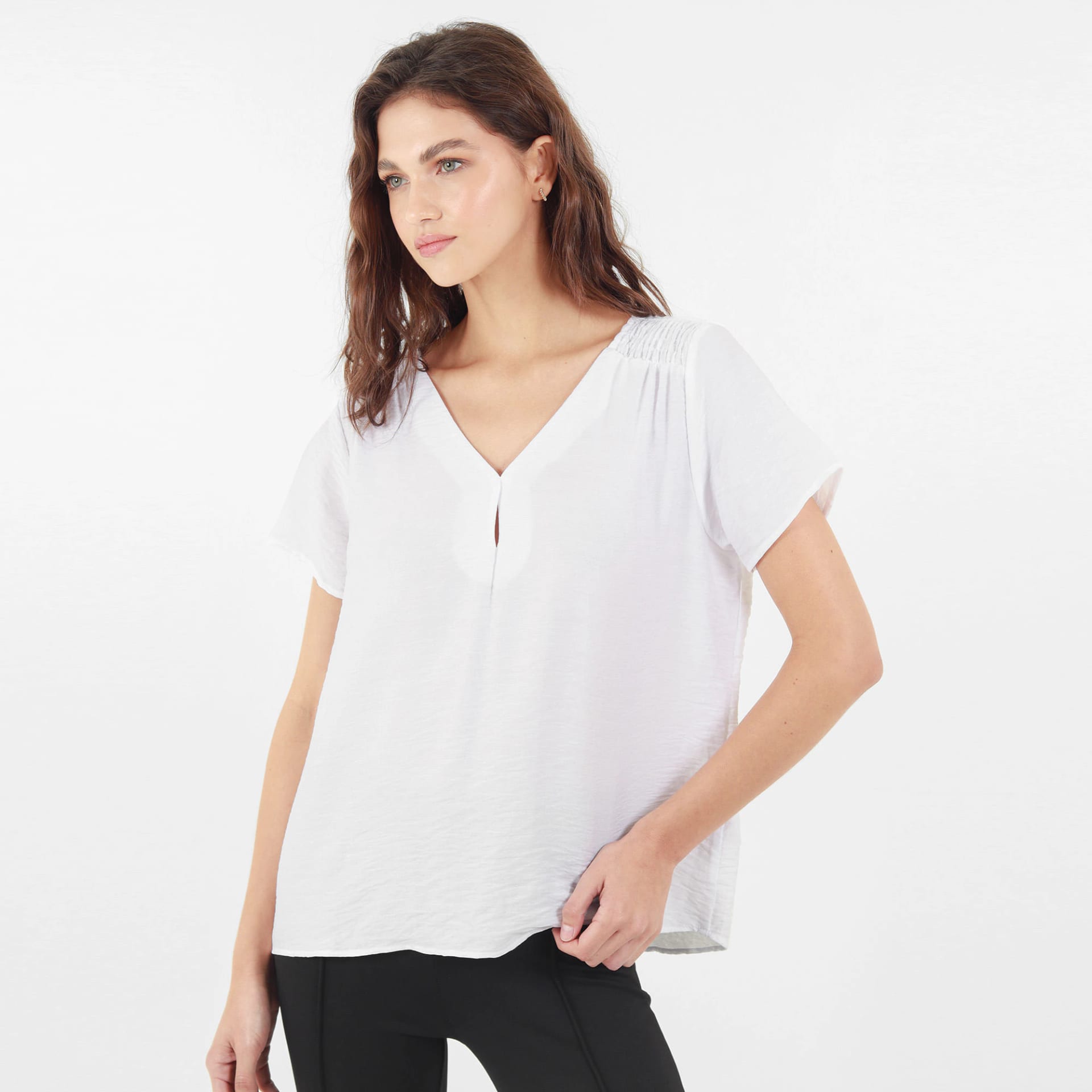 Blusa Cuello V Manga Corta - imagen 1