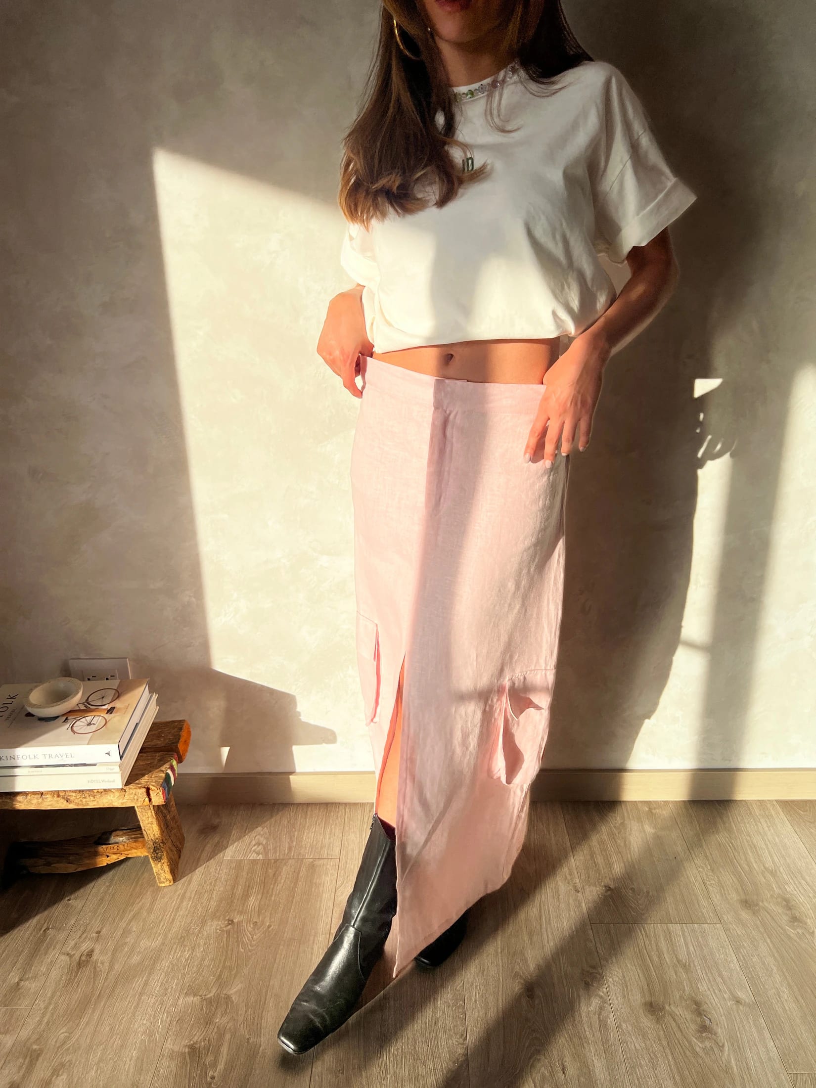 Falda Canvas de lino | Rosado - imagen 6