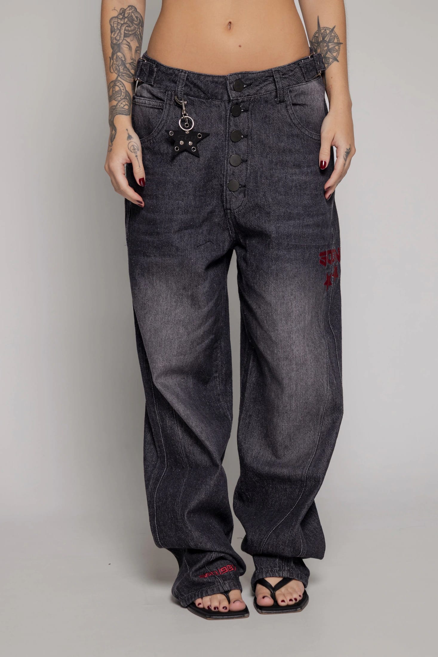 Baggy Remainder Dama Stone-Negro - imagen 1