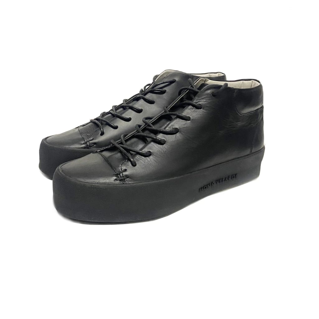 Botines Para Hombre Basil en Cuero Negro Suela Alta - imagen 1