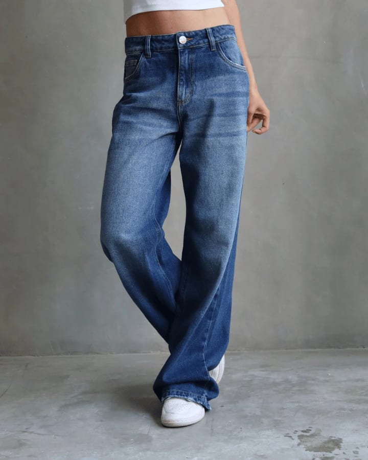 JEAN RELAXED FIT GLITTER STARS BLUE WASHED AZUL - imagen 5