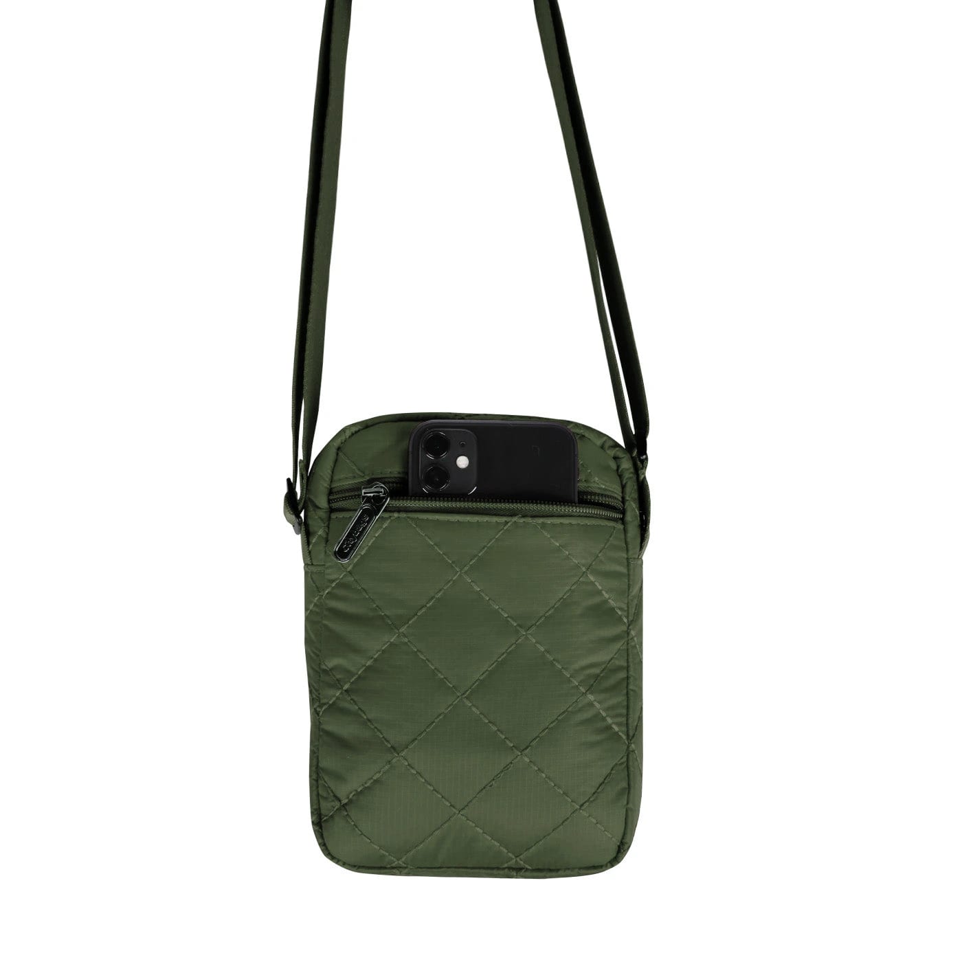 Bolso Manos Libres Mini Puffer Verde Militar - imagen 4