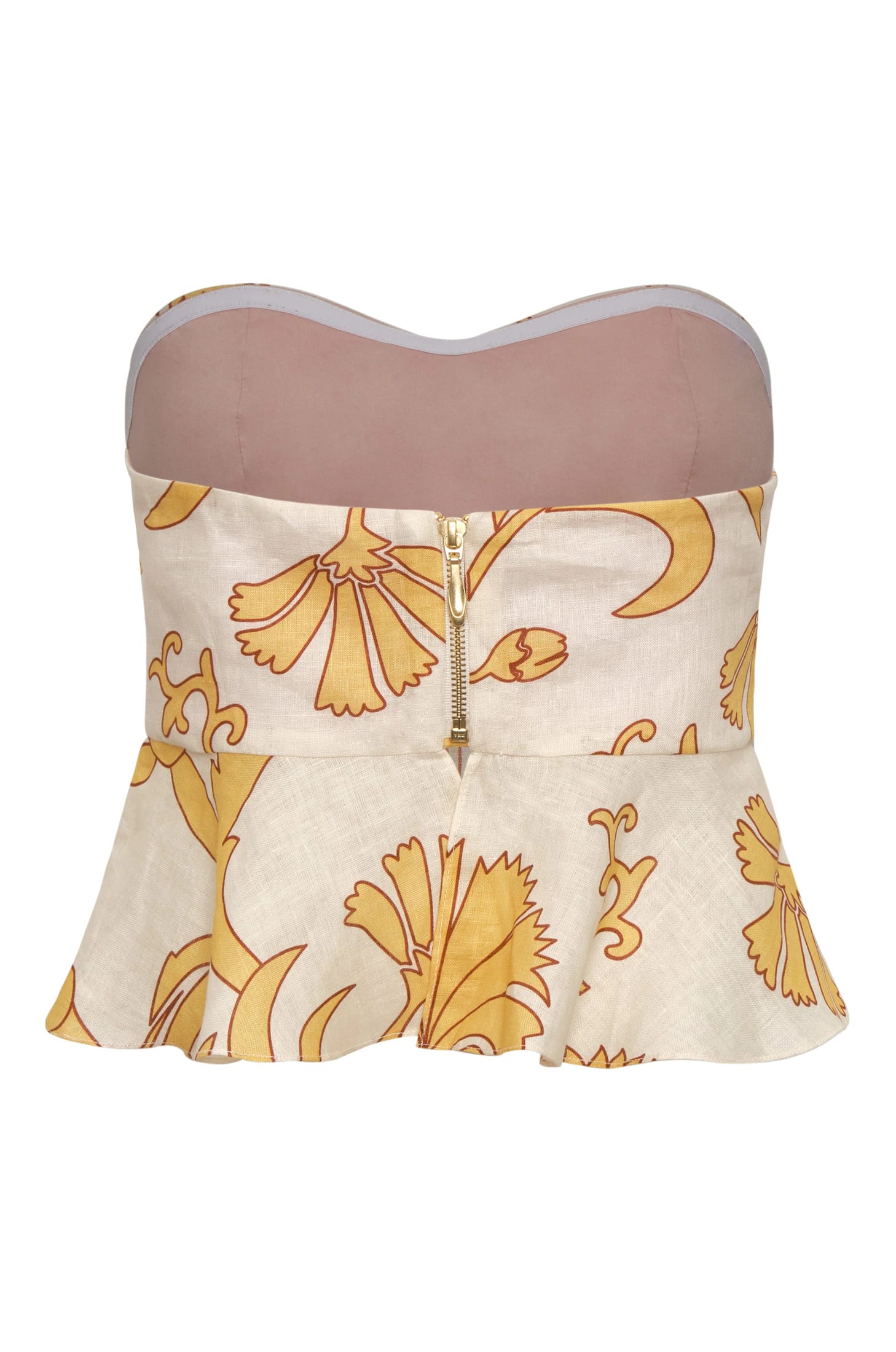 Peplum Linen Top / Yellow Flowers - imagen 3