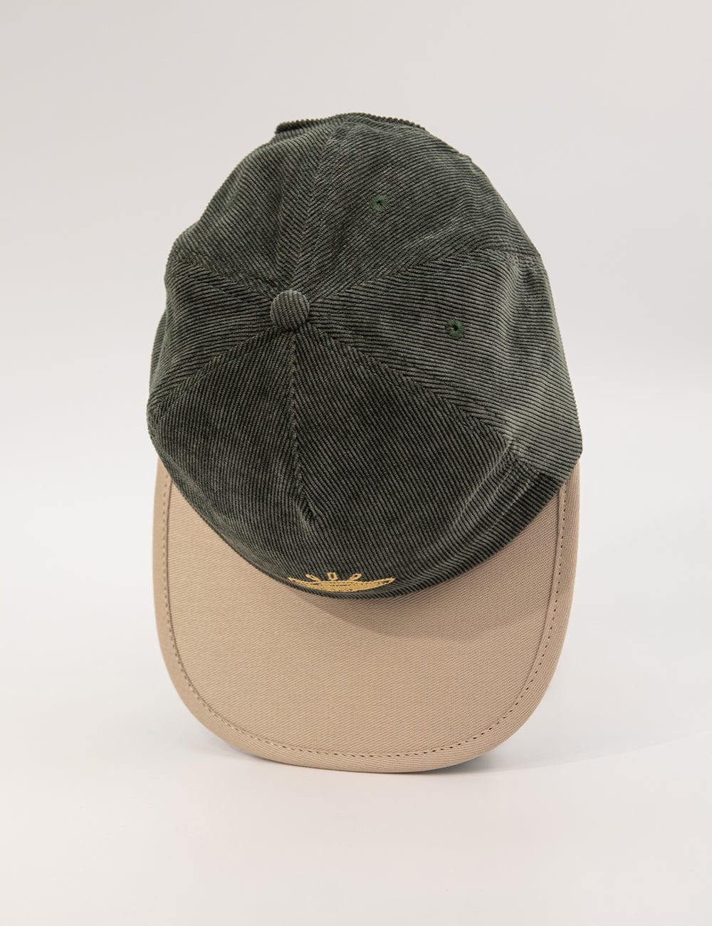 Gorra Desestructurada pana astral verde + beige - imagen 2
