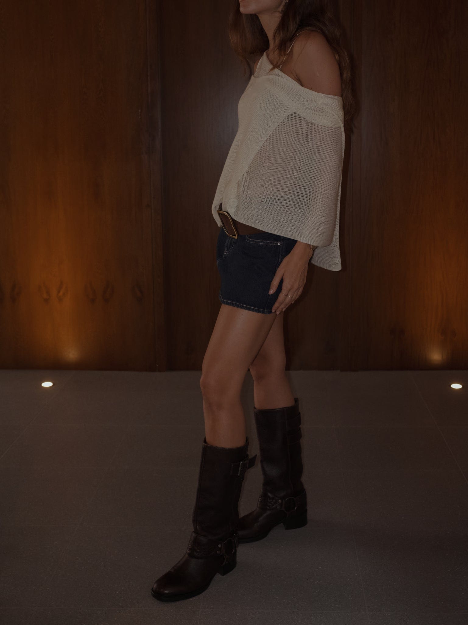 KNIT PONCHO - VANILLA - imagen 5