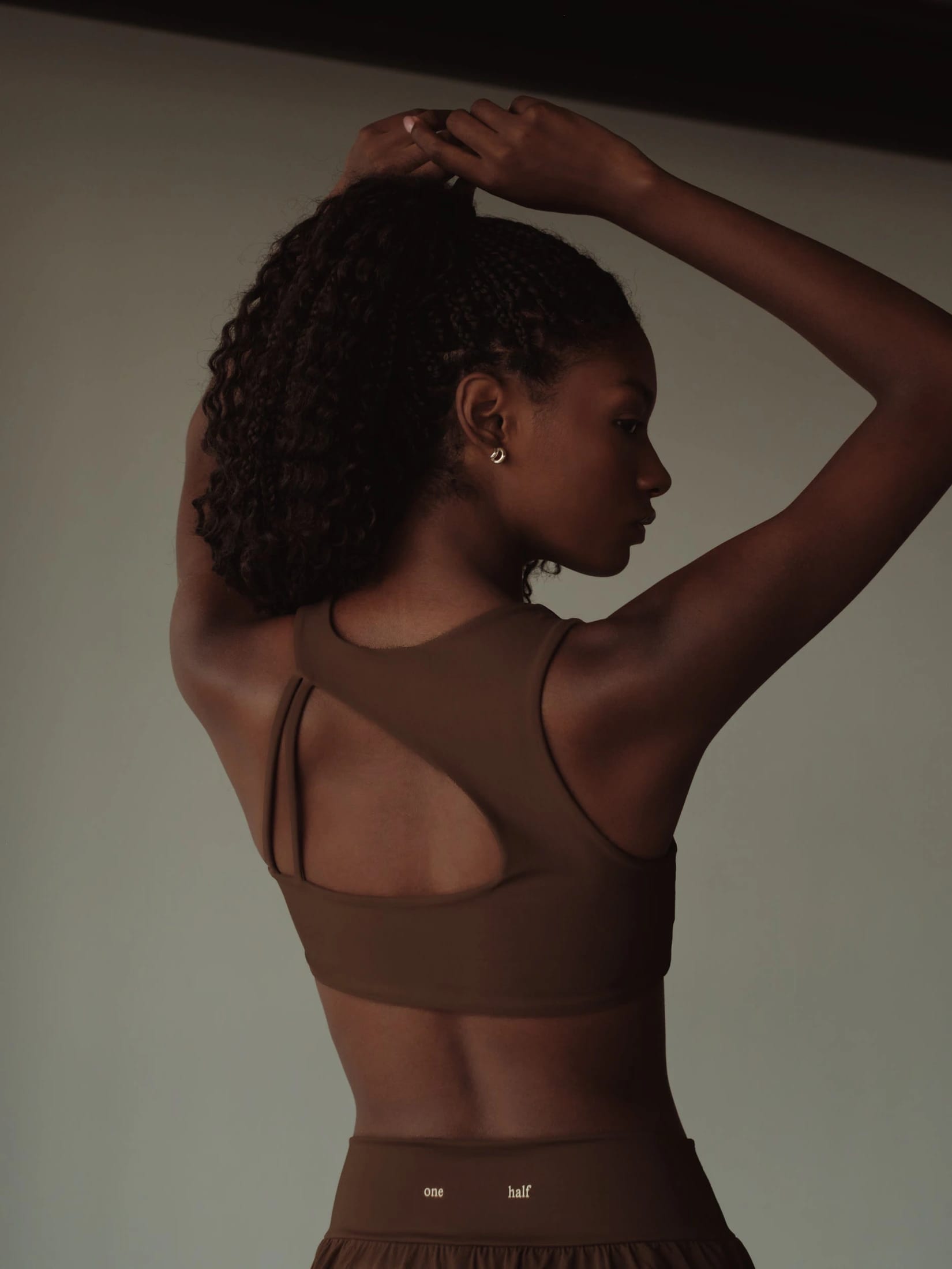 OPEN BACK ASYMMETRIC TOP - SEPIA - imagen 1