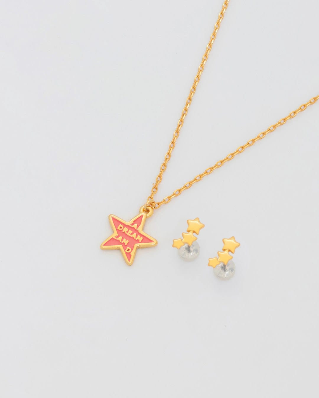 Collar Estrella Letras + Aretes - imagen 1
