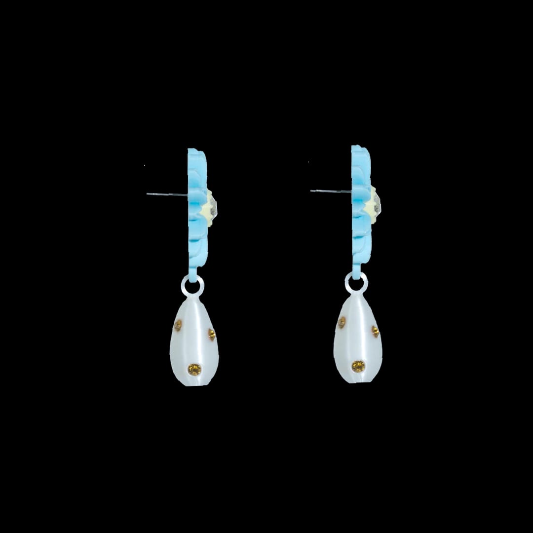 ARETES DE MARGARITA CON DIJE DE PERLA - imagen 4