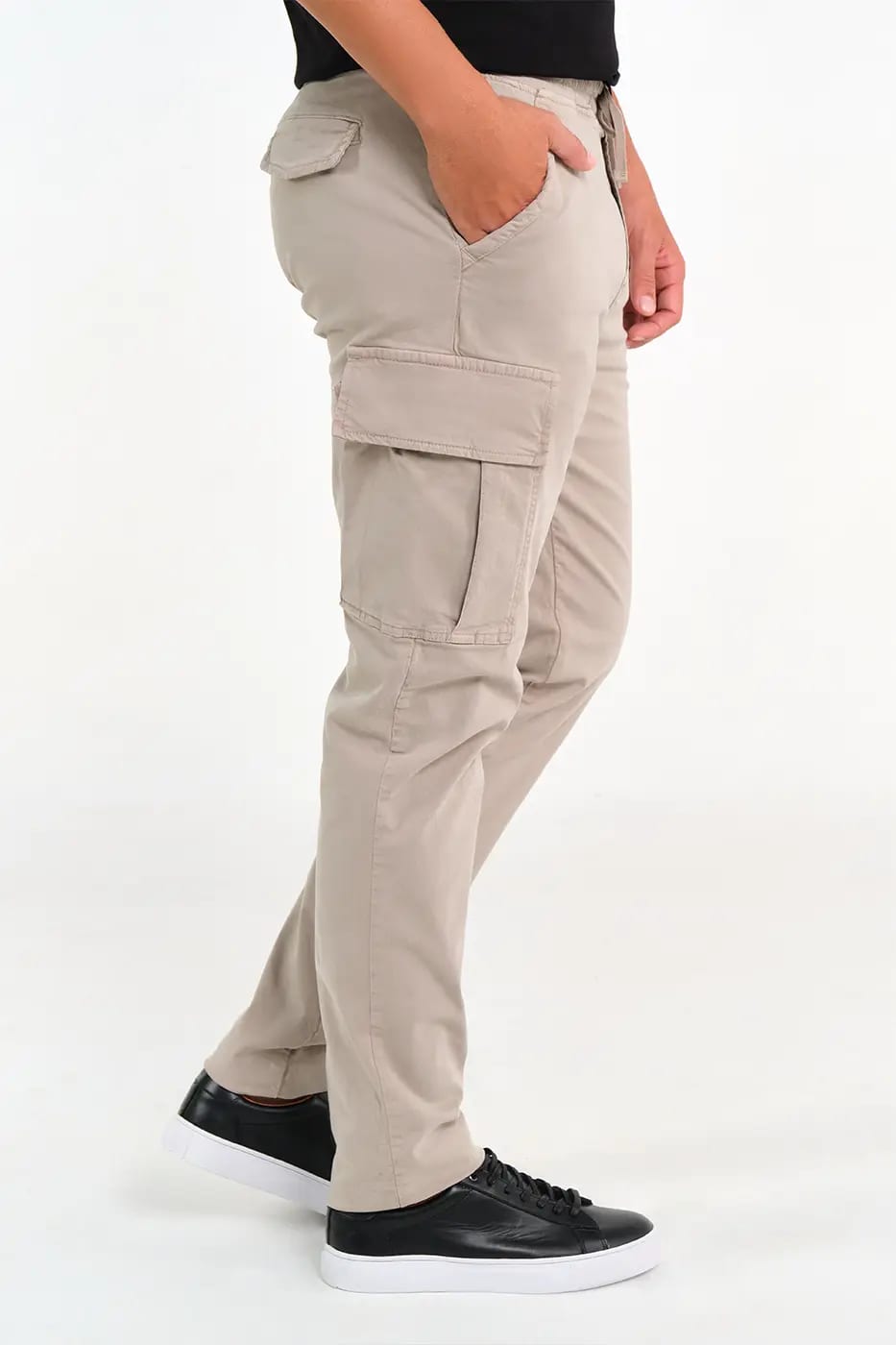Pantalón Cargo Slim Fit Mezcla Algodón Beige - imagen 3
