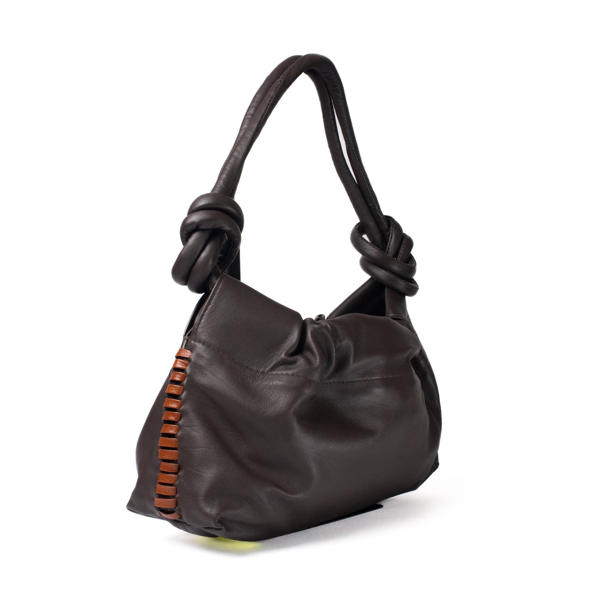 CHUNKIE baguette BAG - chocolate x honey weave - imagen 2