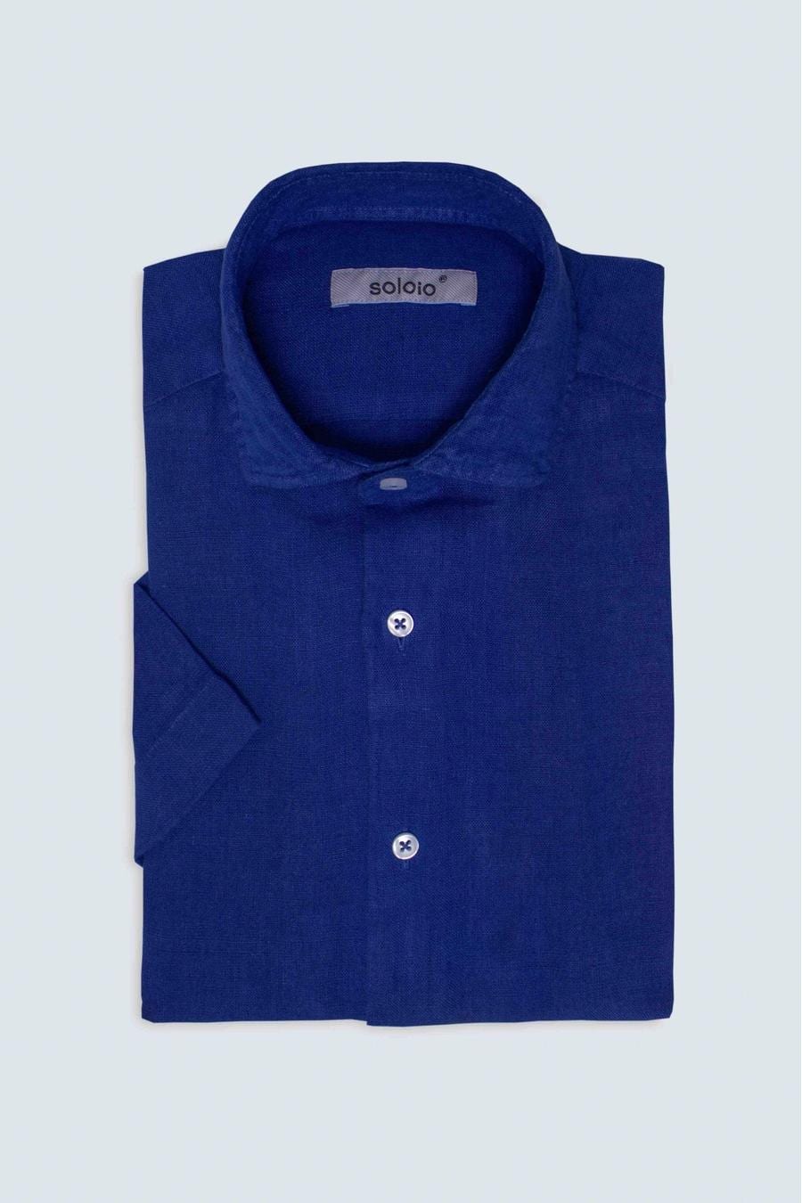 Men's linen shirt blue ink - imagen 3