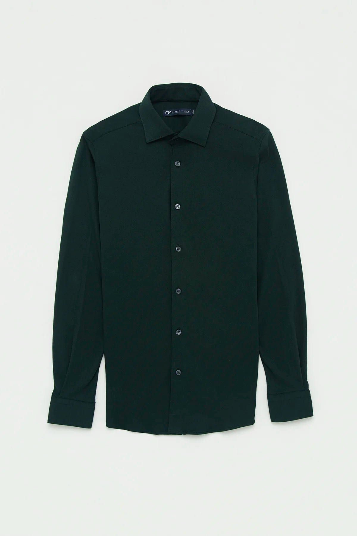 Camisa Piqué Algodón Verde Botella - imagen 1