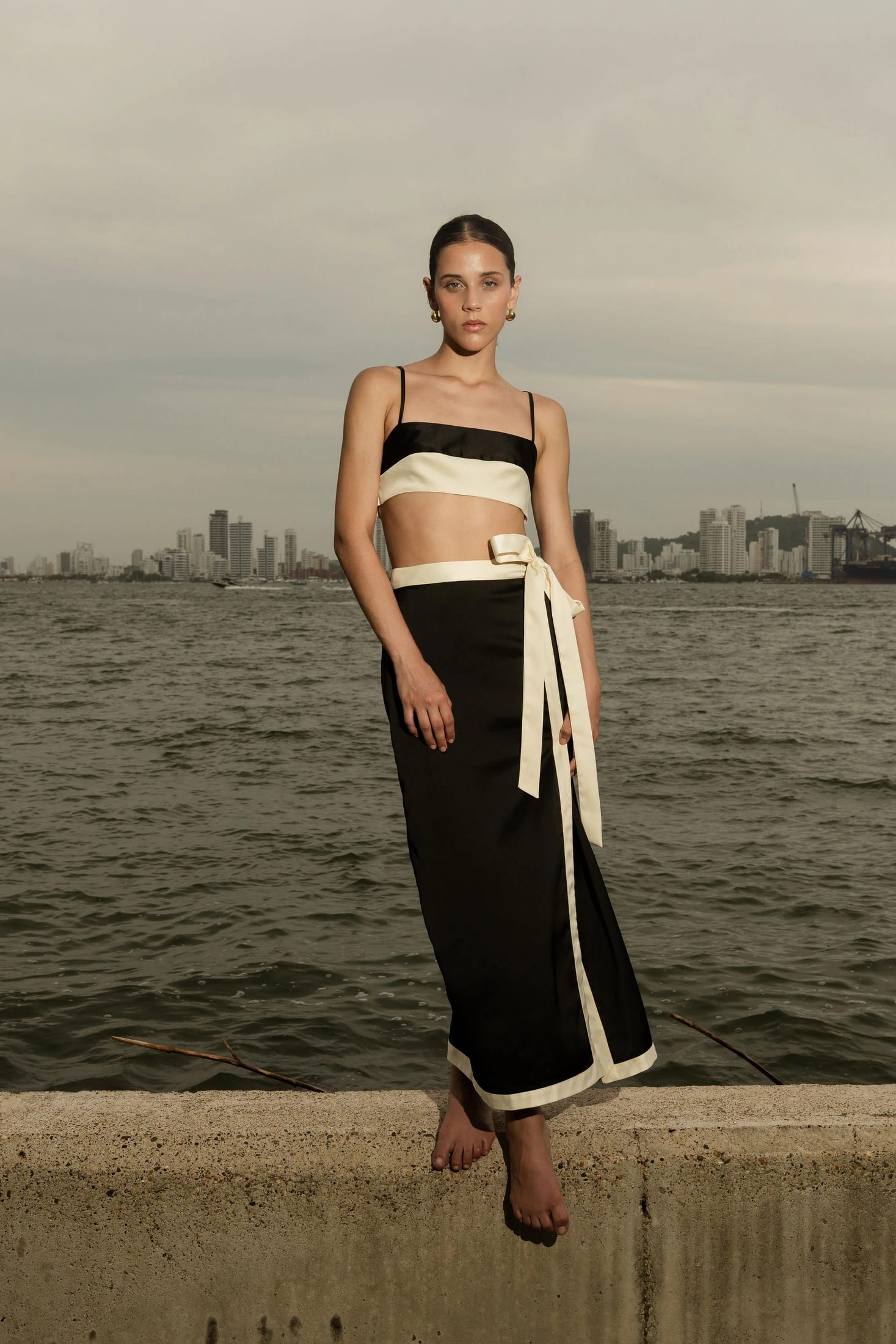 ANNA TOP - BLACK/IVORY - imagen 1