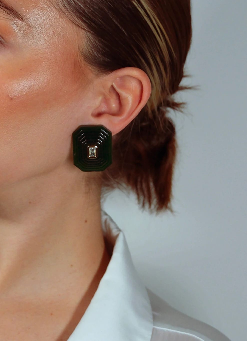 OTTAGONO M - GREEN EARRINGS - imagen 2