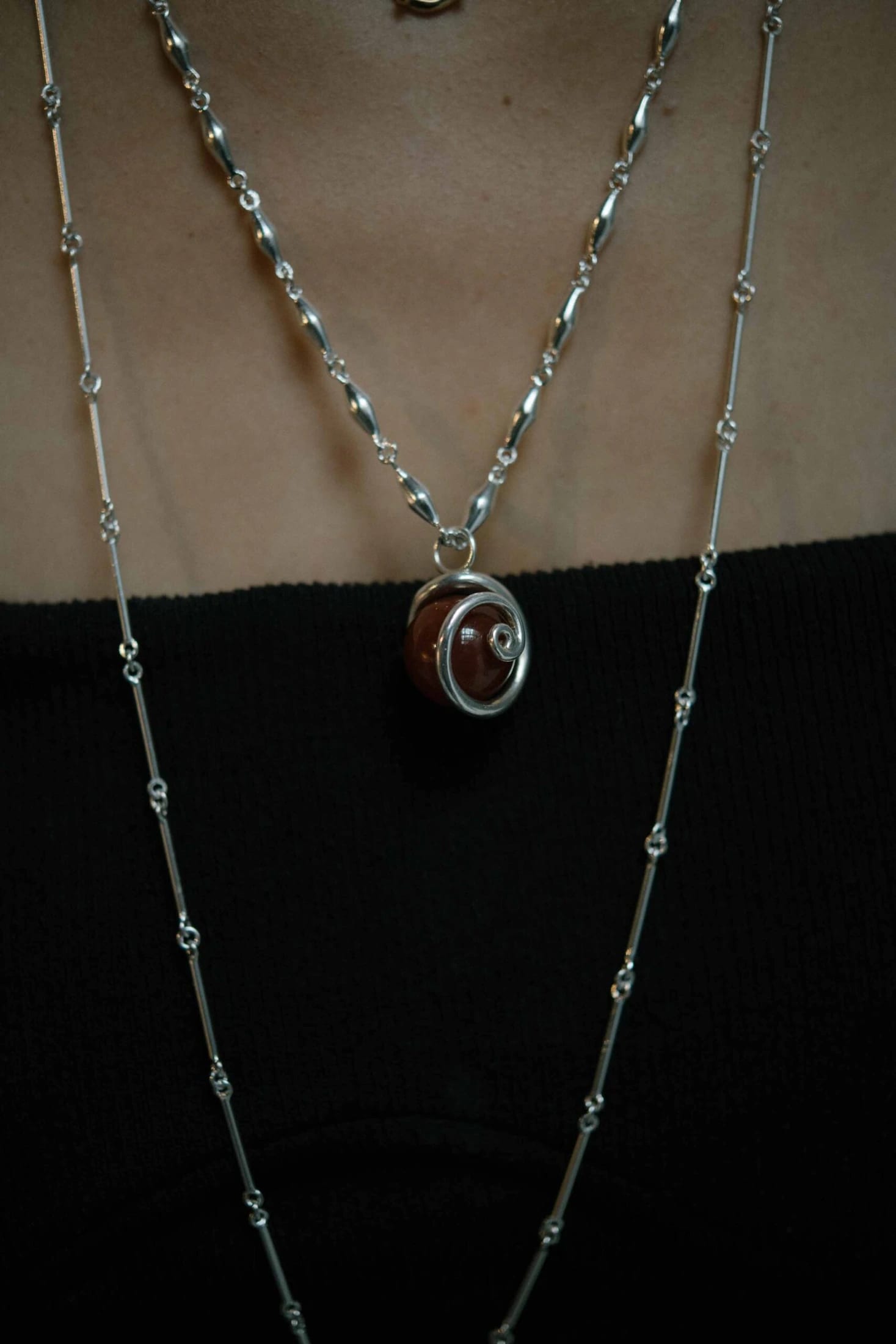 Ummu Cornalina Pendant Silver - imagen 1
