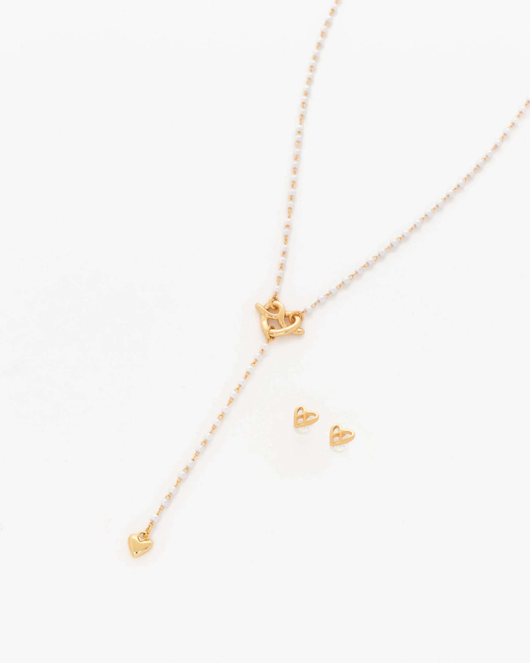 Collar Perlas Corazón + Aretes - imagen 2