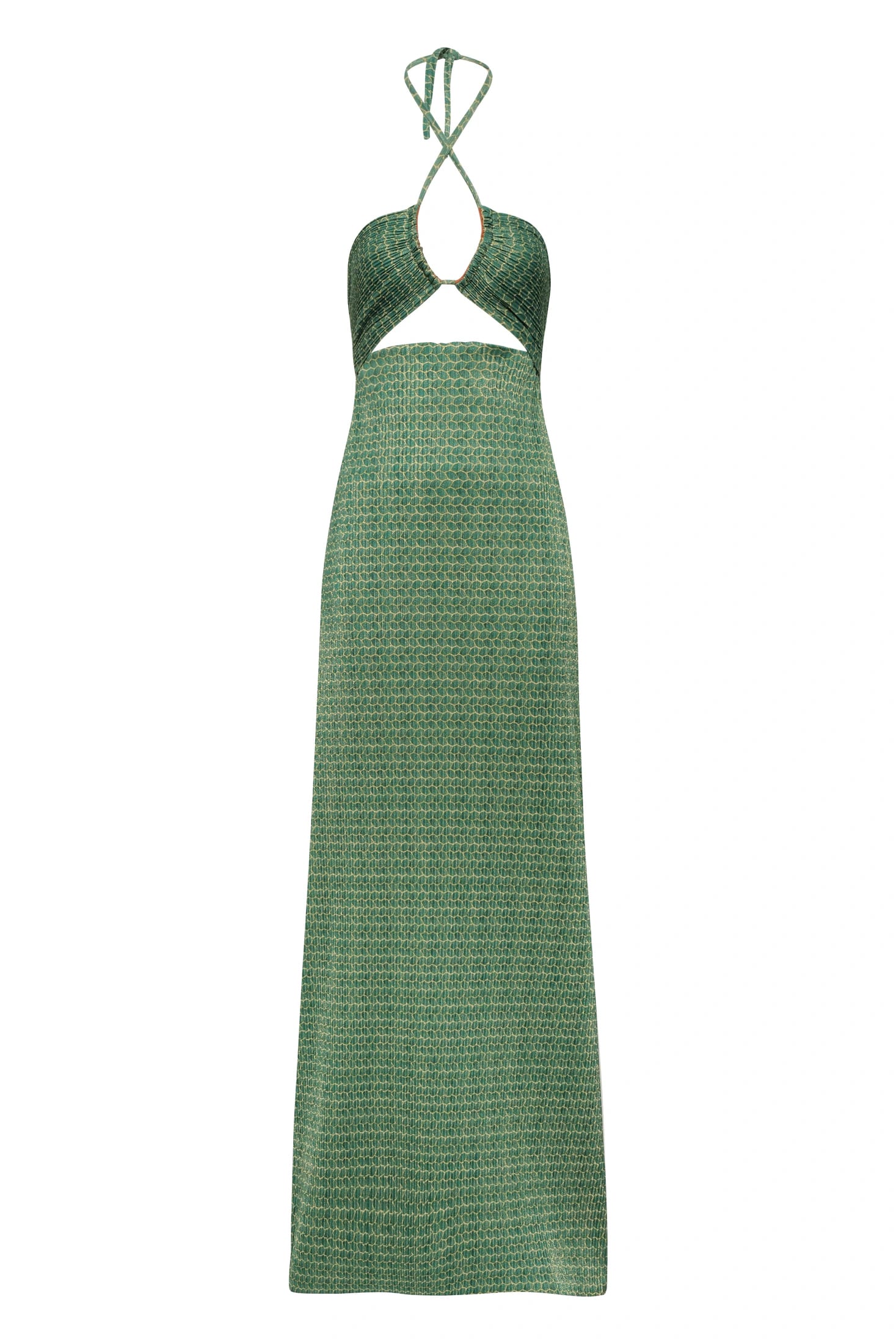 Josefina Shiny Jersey Maxi Dress / Emerald Mini Scales - imagen 1