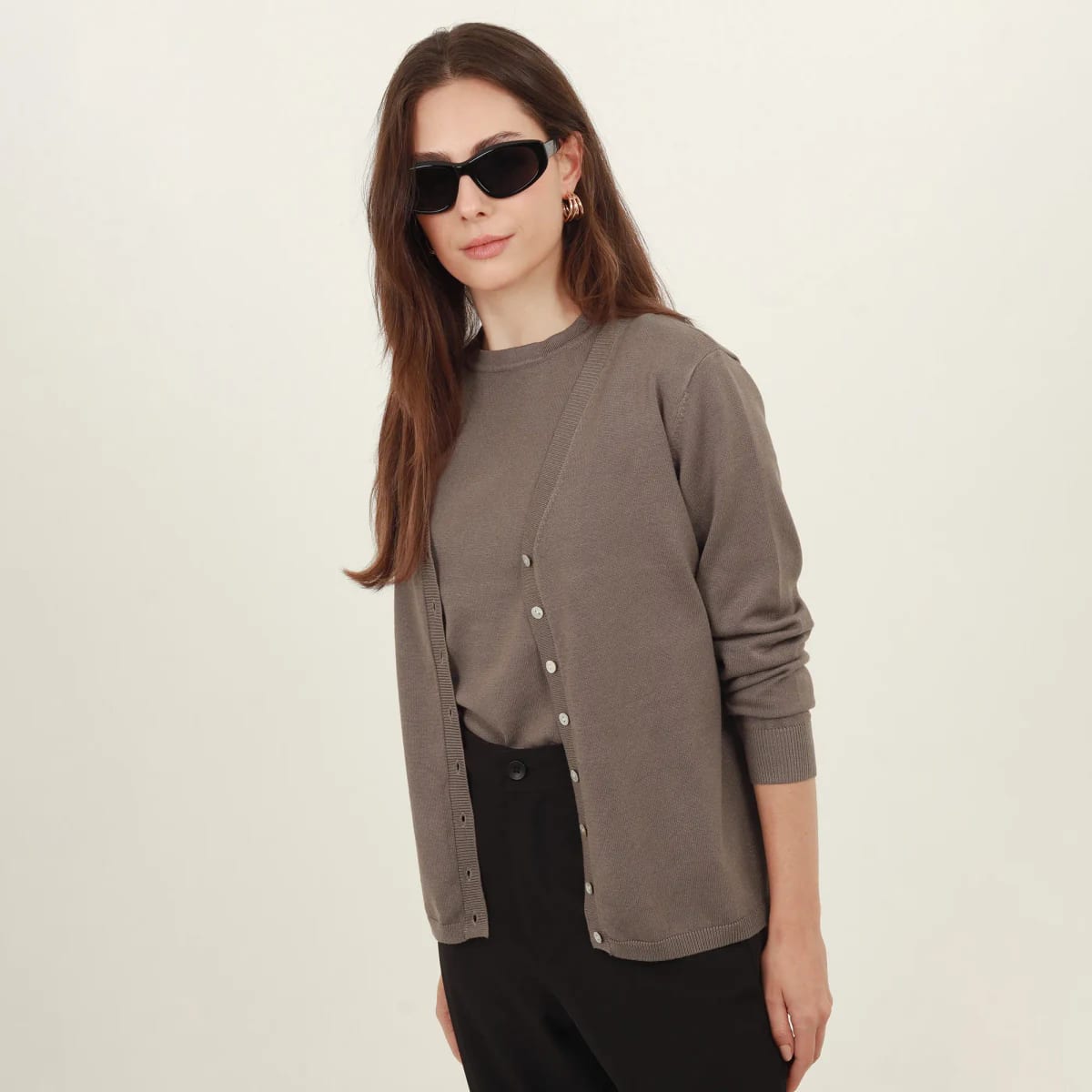 Sweater cardigan con botones manga larga - imagen 3