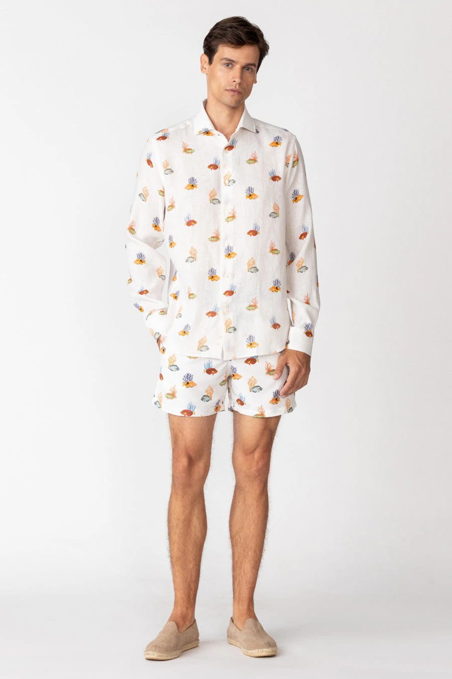 Men's linen shirt white grampus - imagen 2