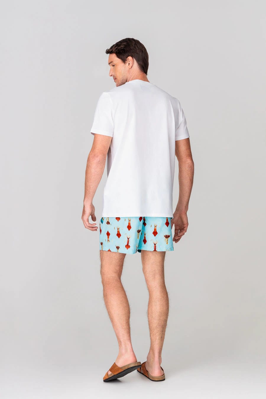 Men's cotton t-shirt pocket egret white - imagen 2