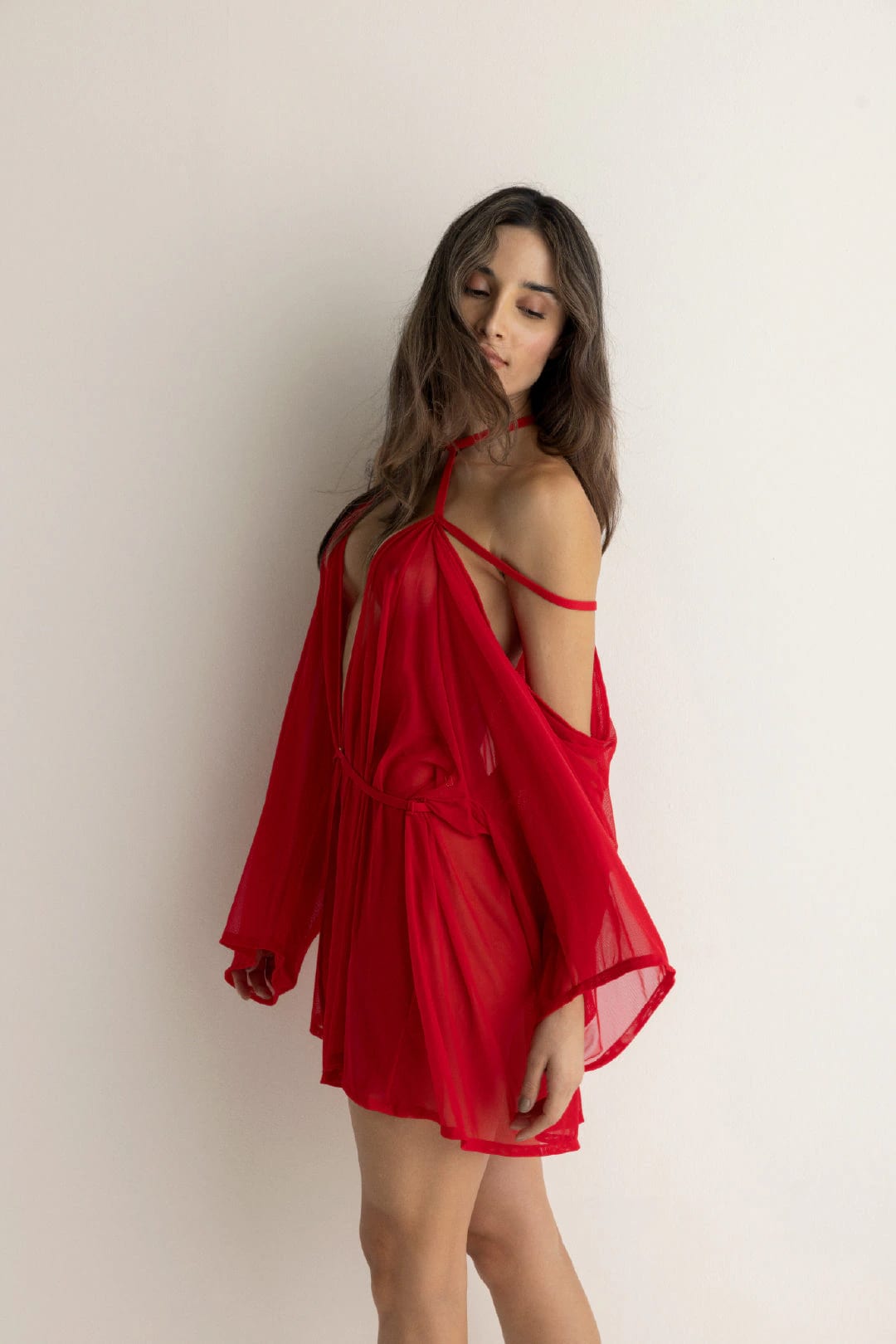 KIMONO VOILE ROJO CEREZA - imagen 6