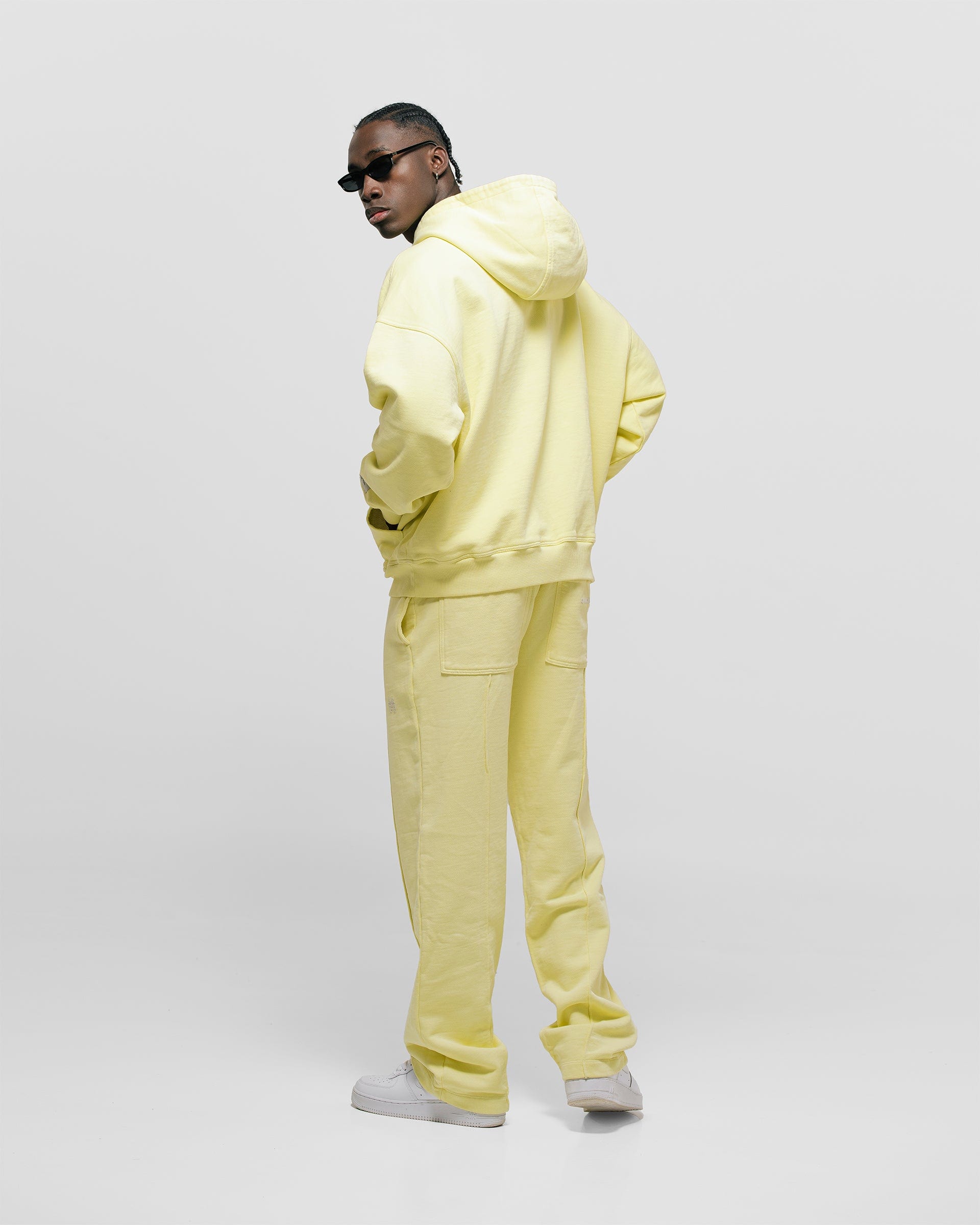 Zip Hoodie Oversized Básico V3 - Amarillo Pastel - imagen 3