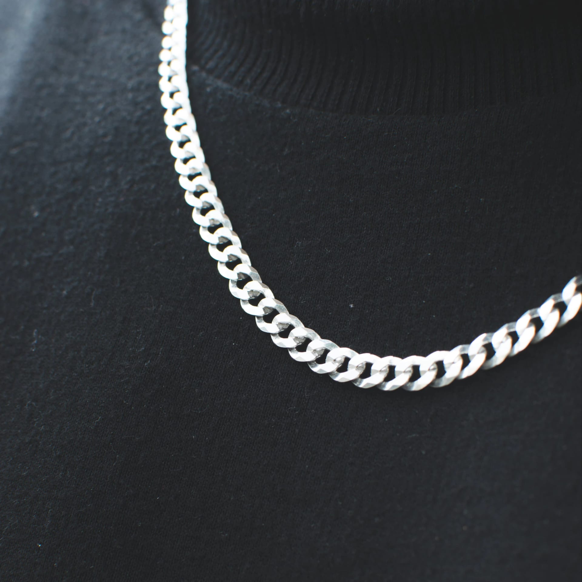 Cadena Cubana 60cm x 4mm Plata Ley 925 - imagen 3