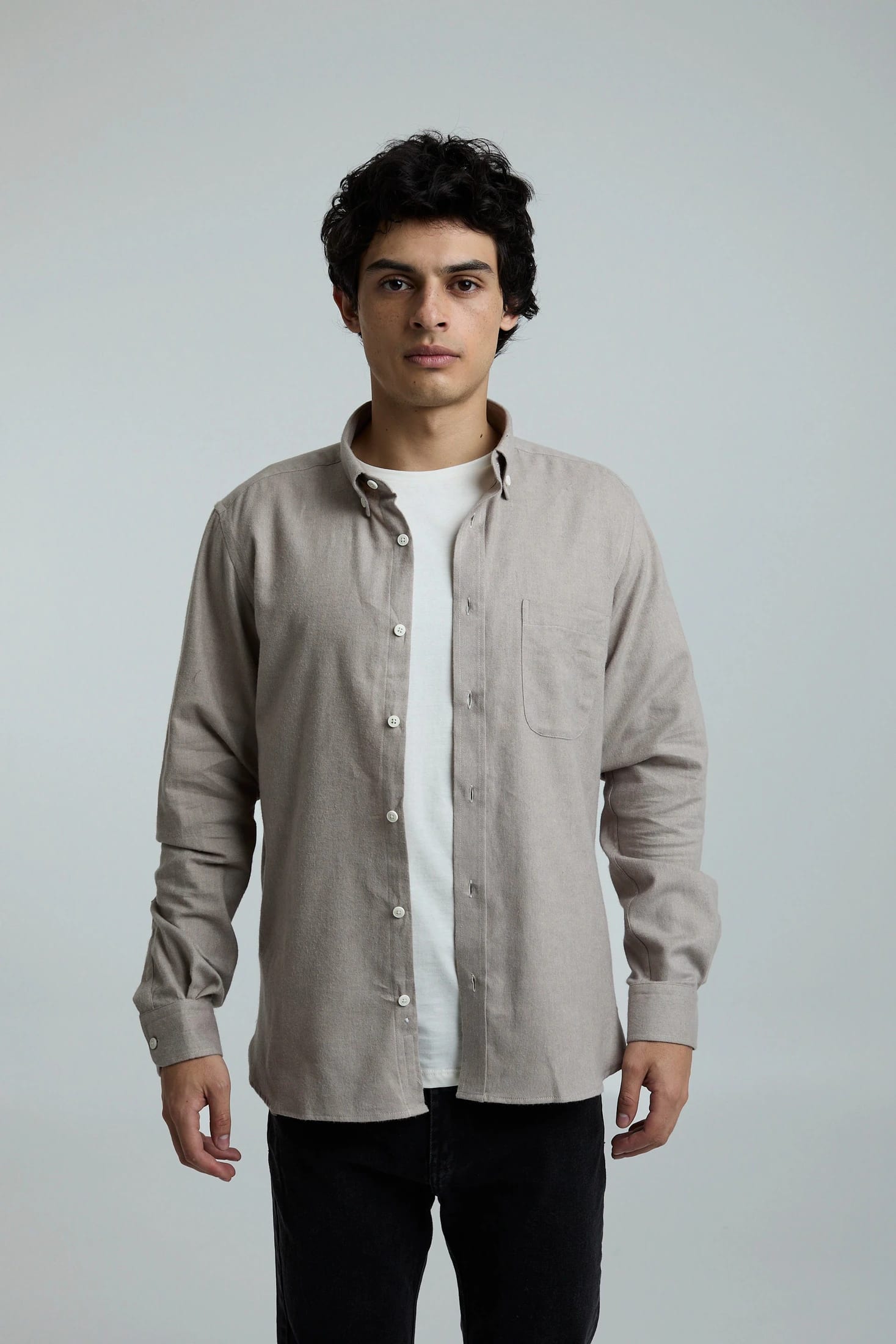 Camisa twill beige - imagen 3