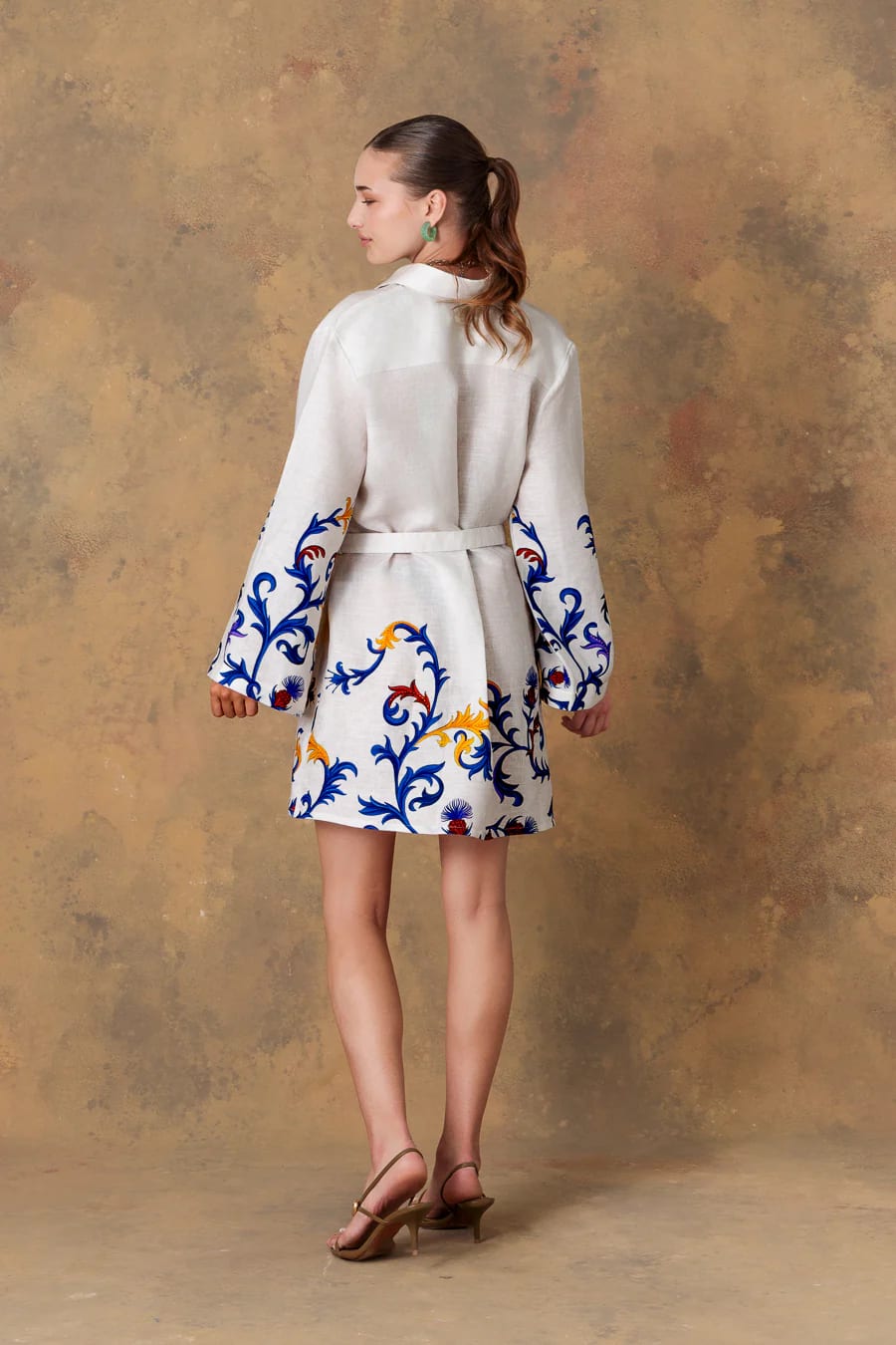 Women's dress linen chiron white - imagen 5