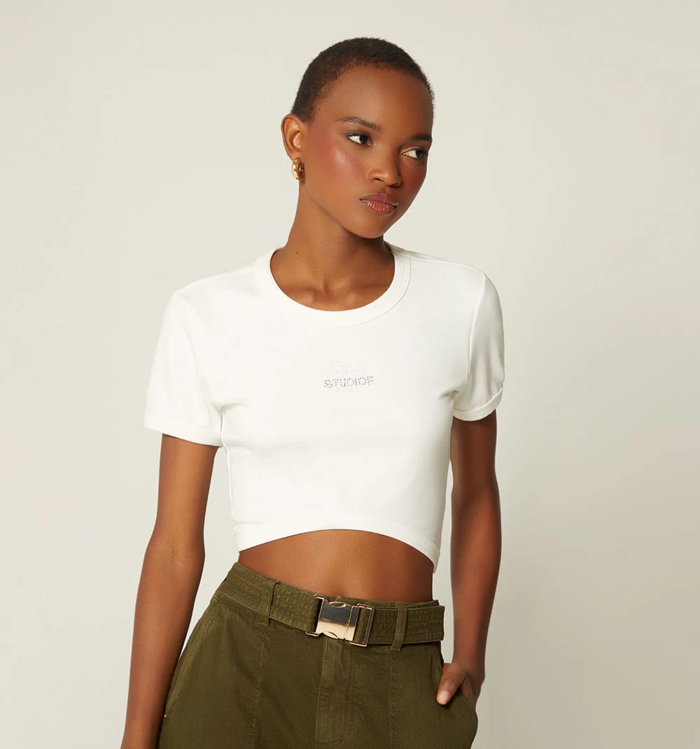 Blusa manga corta  con bordado - imagen 3