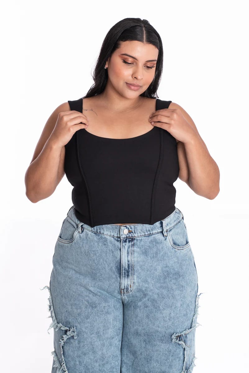 Crop Top Simona Negro - imagen 2