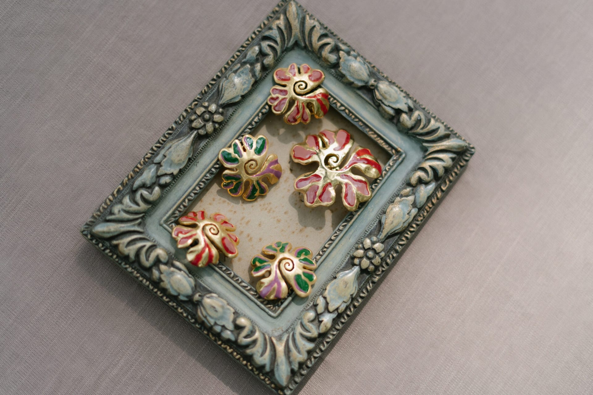 TERRACOTTA AURORA SPIRAL EARRINGS - imagen 1