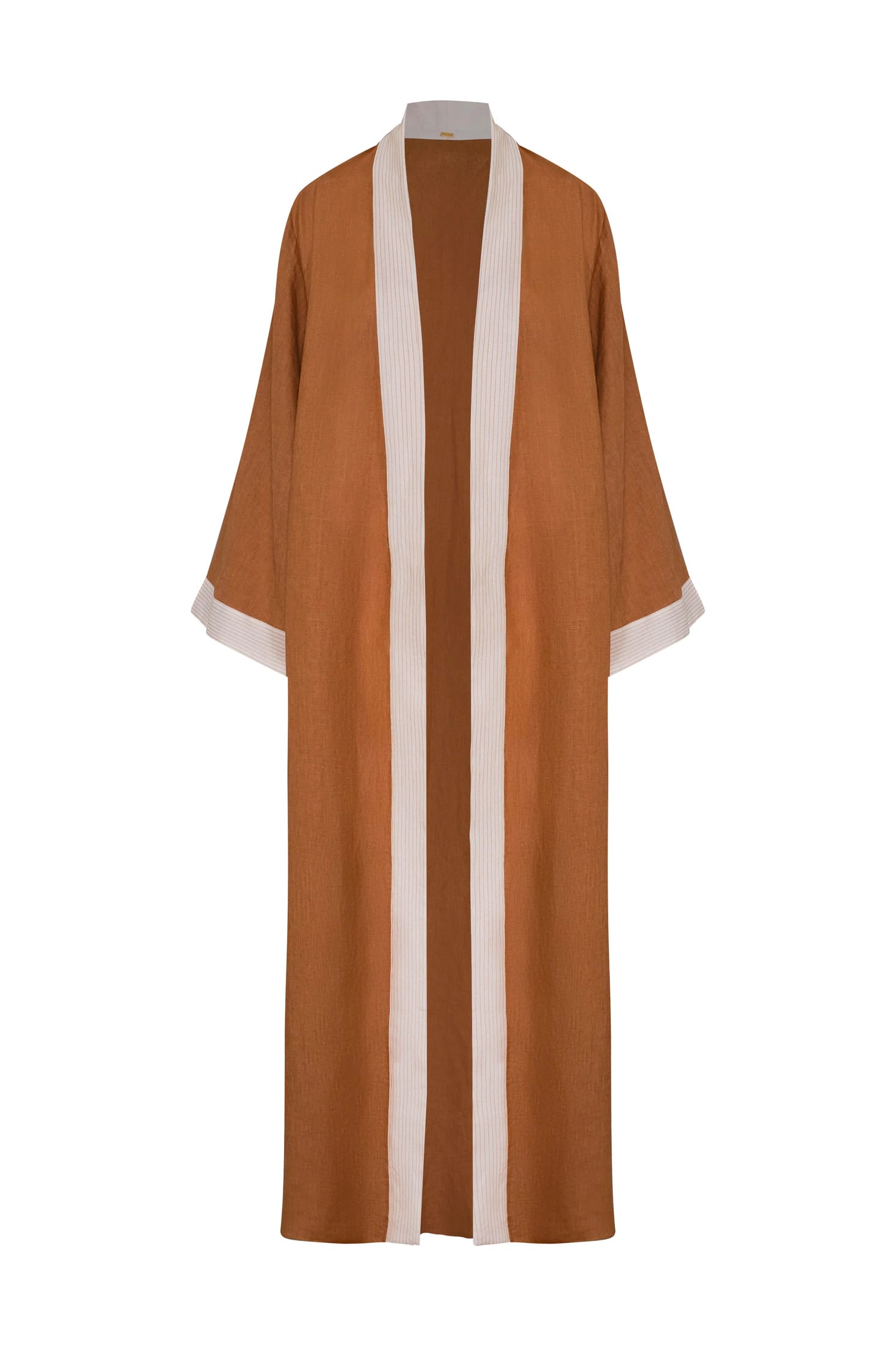 Rafaela Linen Kaftan / Brown & Ivory - imagen 3