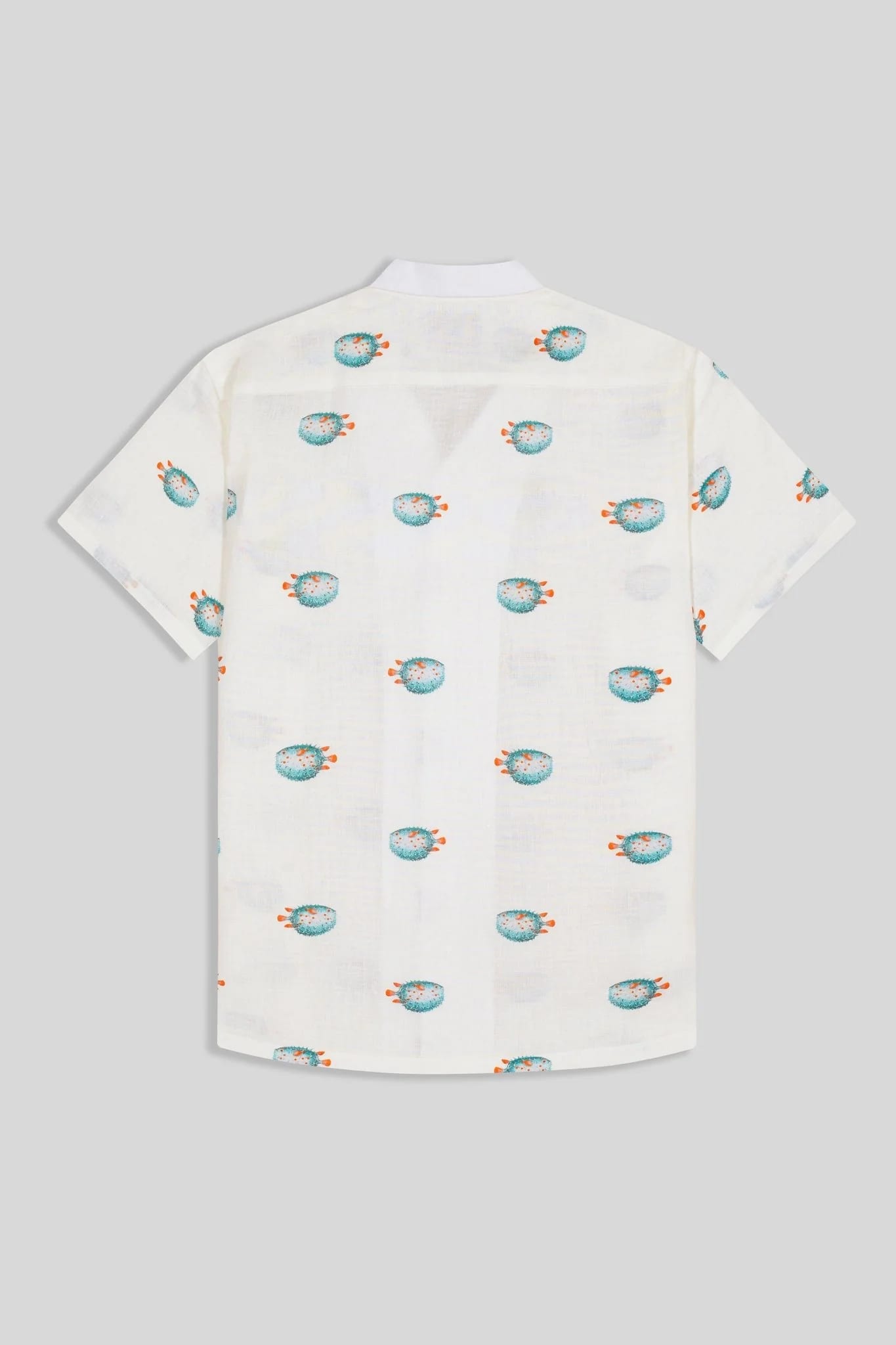 Men's linen shirt green separate pufferfish - imagen 6