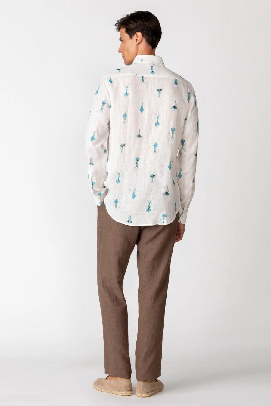 Men's linen shirt white verne - imagen 3