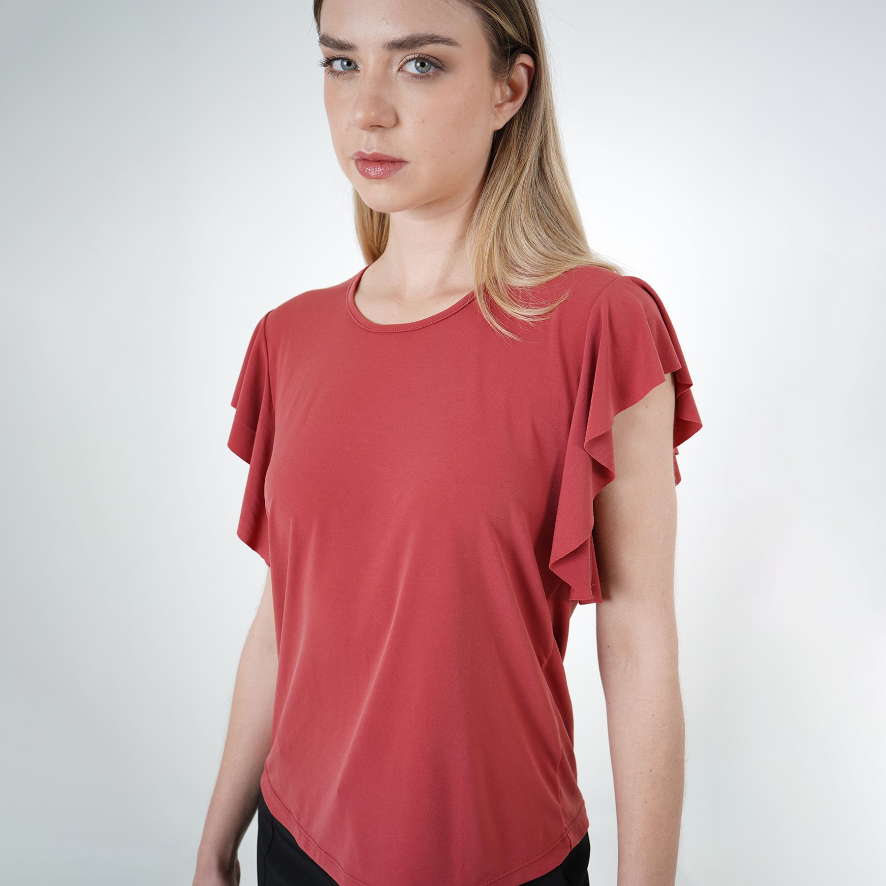 Camiseta top manga bolero corta lazo ajustable espalda cuello - imagen 1