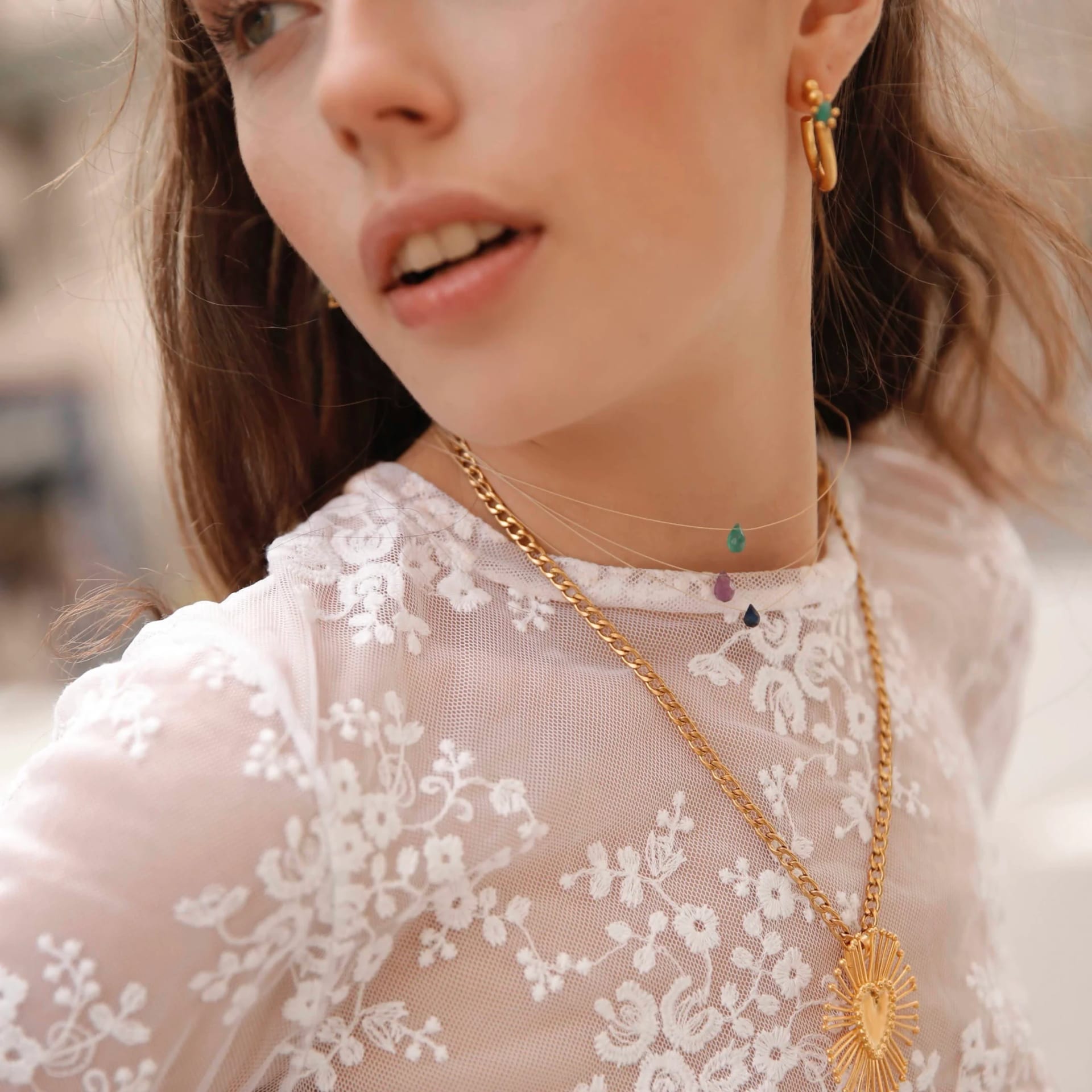 Stone Drop Necklace - imagen 4
