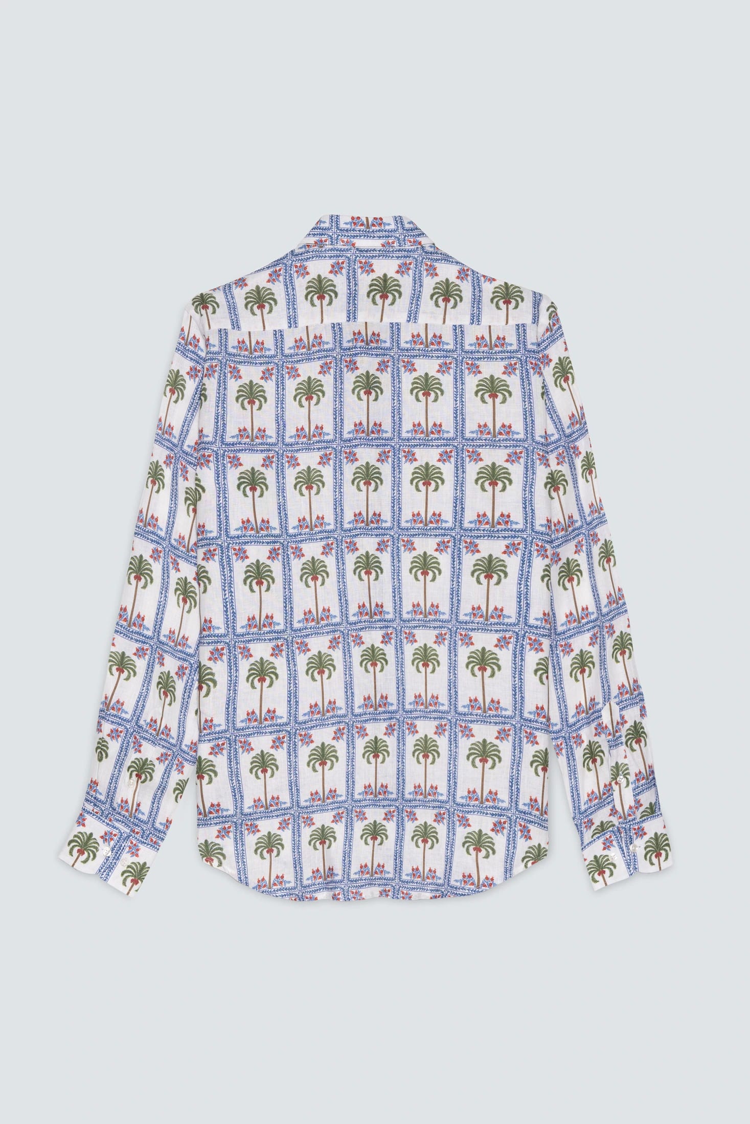 Men's linen shirt white tambour - imagen 3