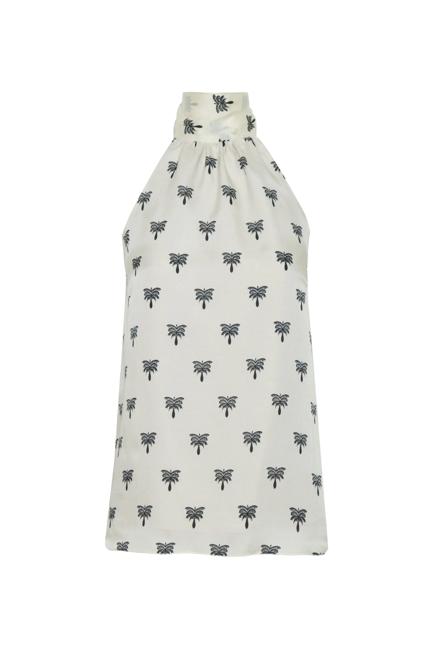 Magdalena Martellato Silk Blouse / Ivory - Black Polka Palms - imagen 2