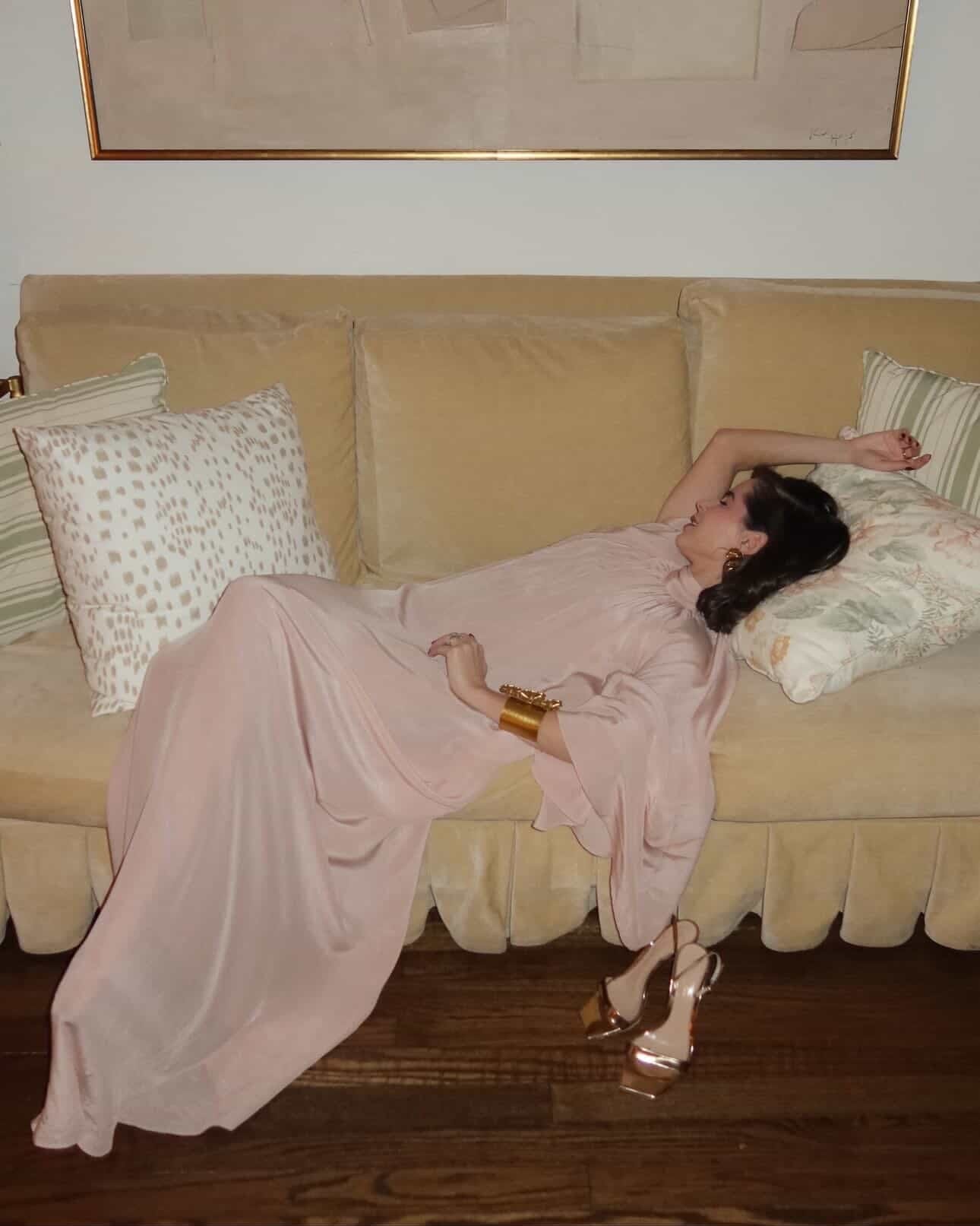 Boho Crepe Chine Maxi Dress / Dust Pink - imagen 4