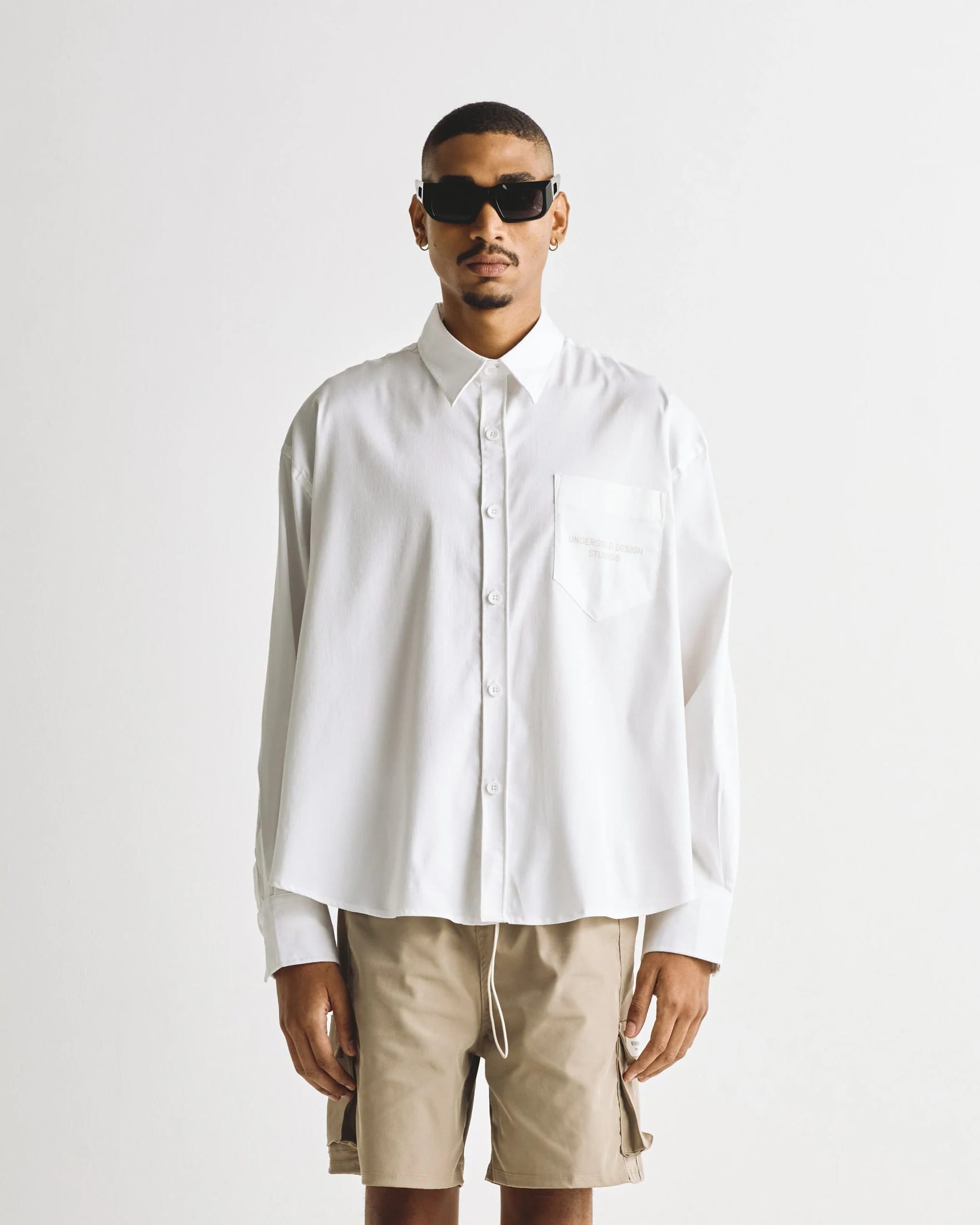 Basics Undergold Design Studio Long Sleeve Boxy Shirt Bone - imagen 9