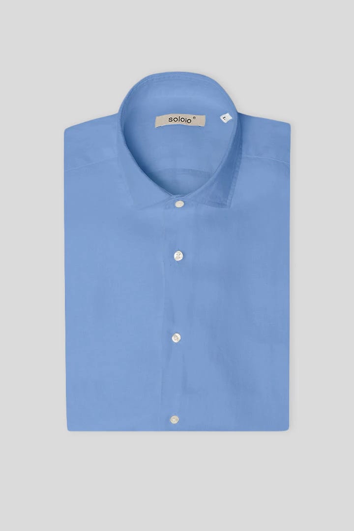 Men's linen shirt vista blue - imagen 3