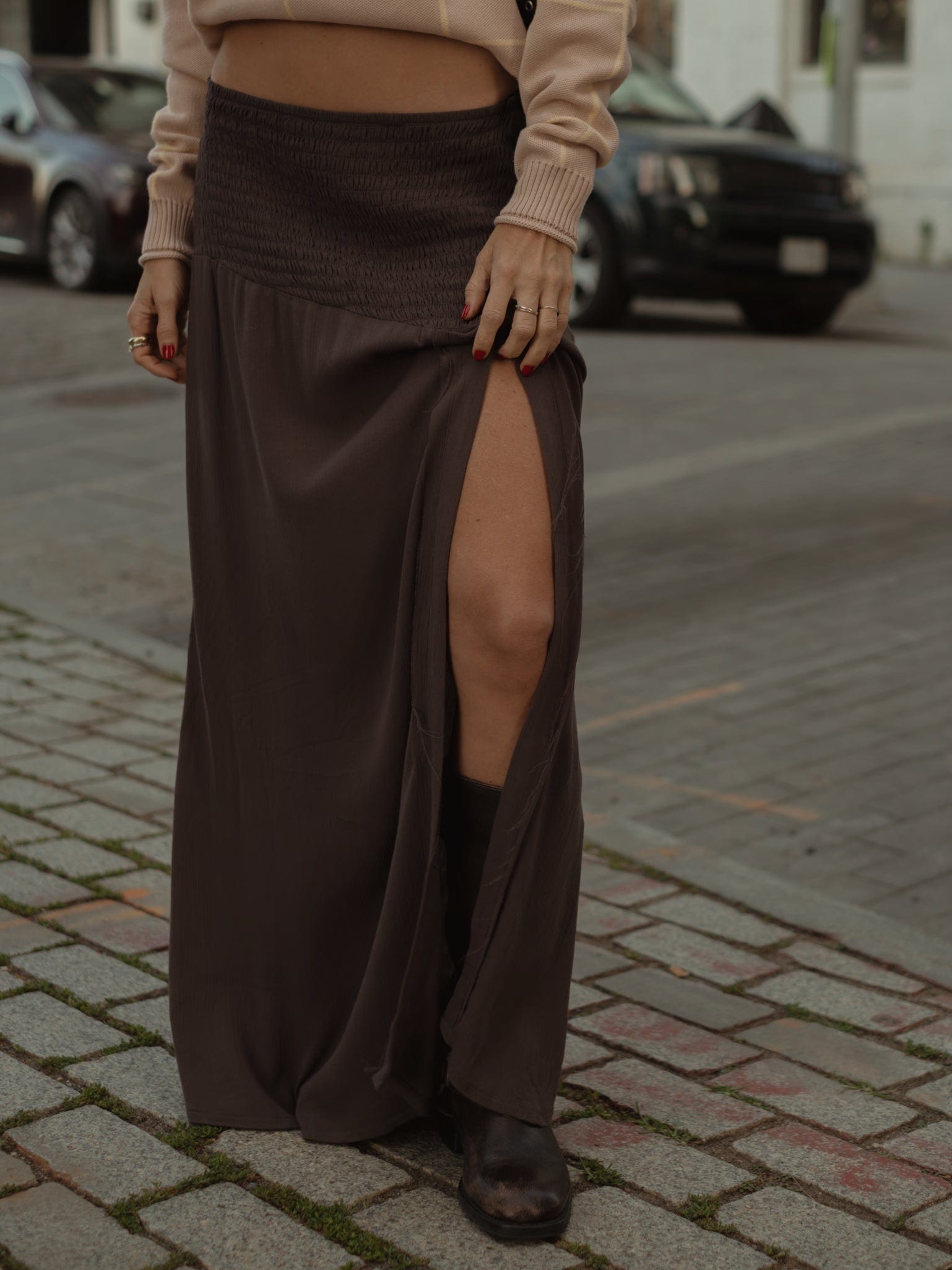 BOHO MAXI SKIRT - BROWN - imagen 3