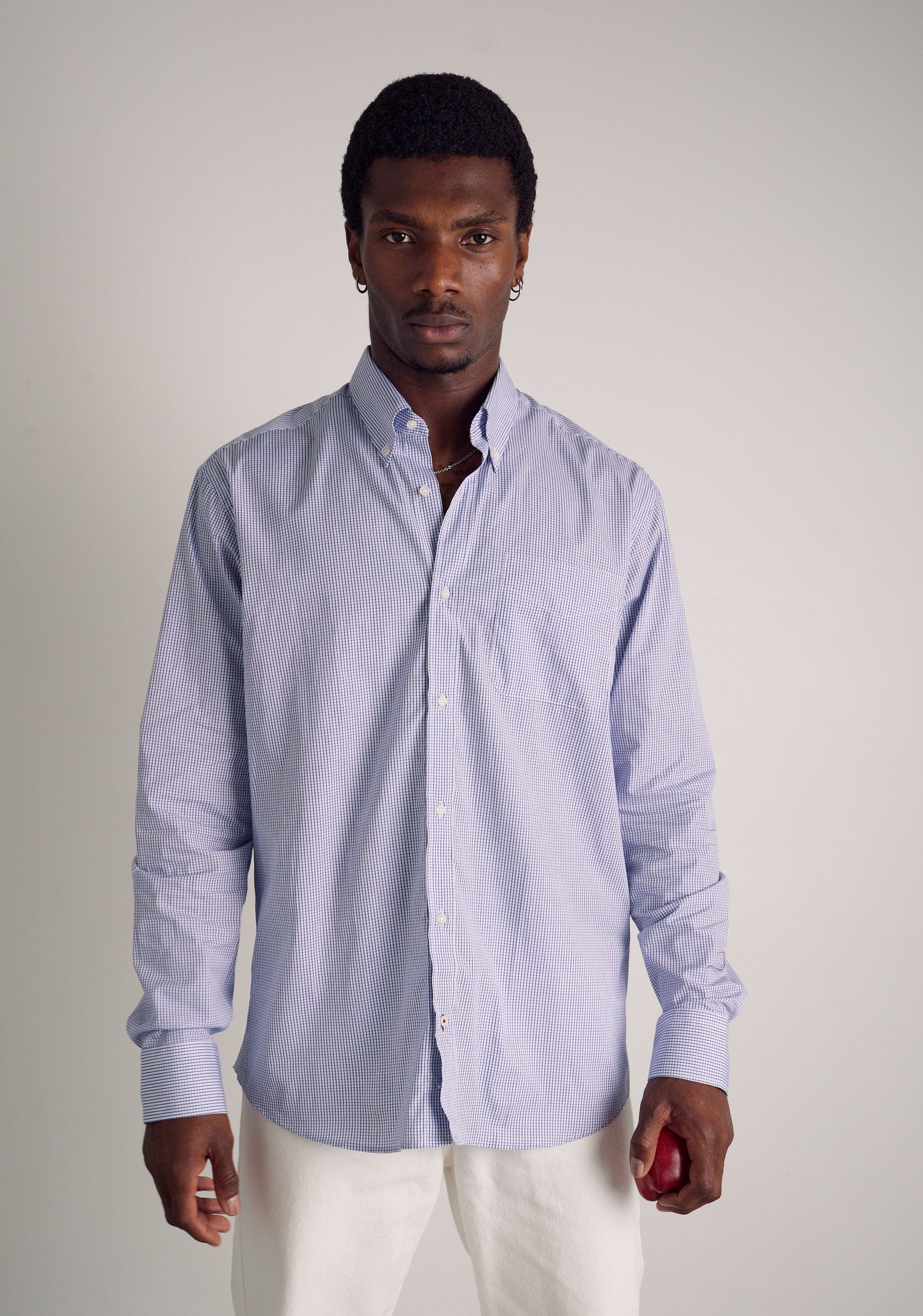 Camisa H CBD Cuadros Peq Azul Osc - imagen 3