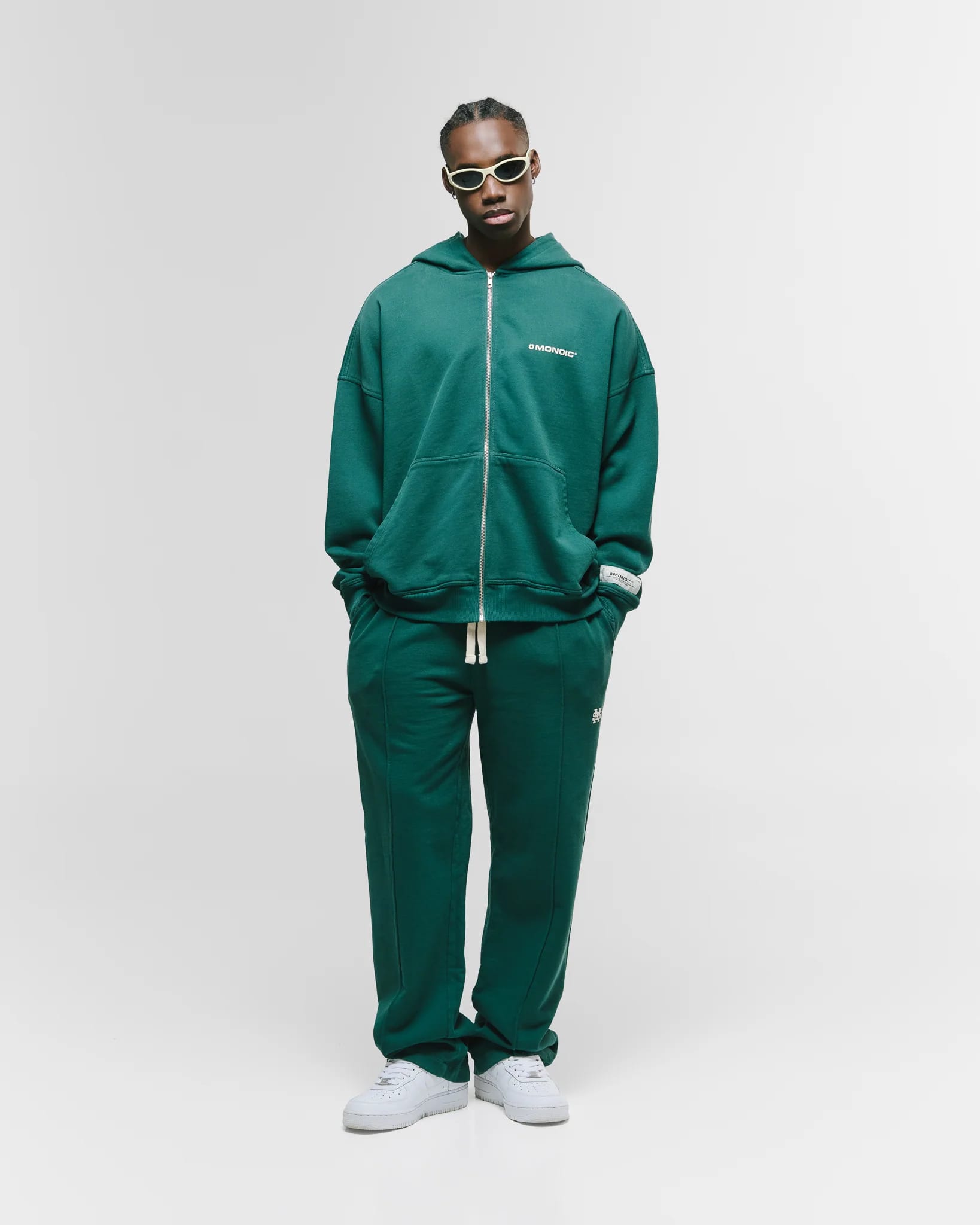 Zip Hoodie Oversized Básico V4 - Forest Green - imagen 10