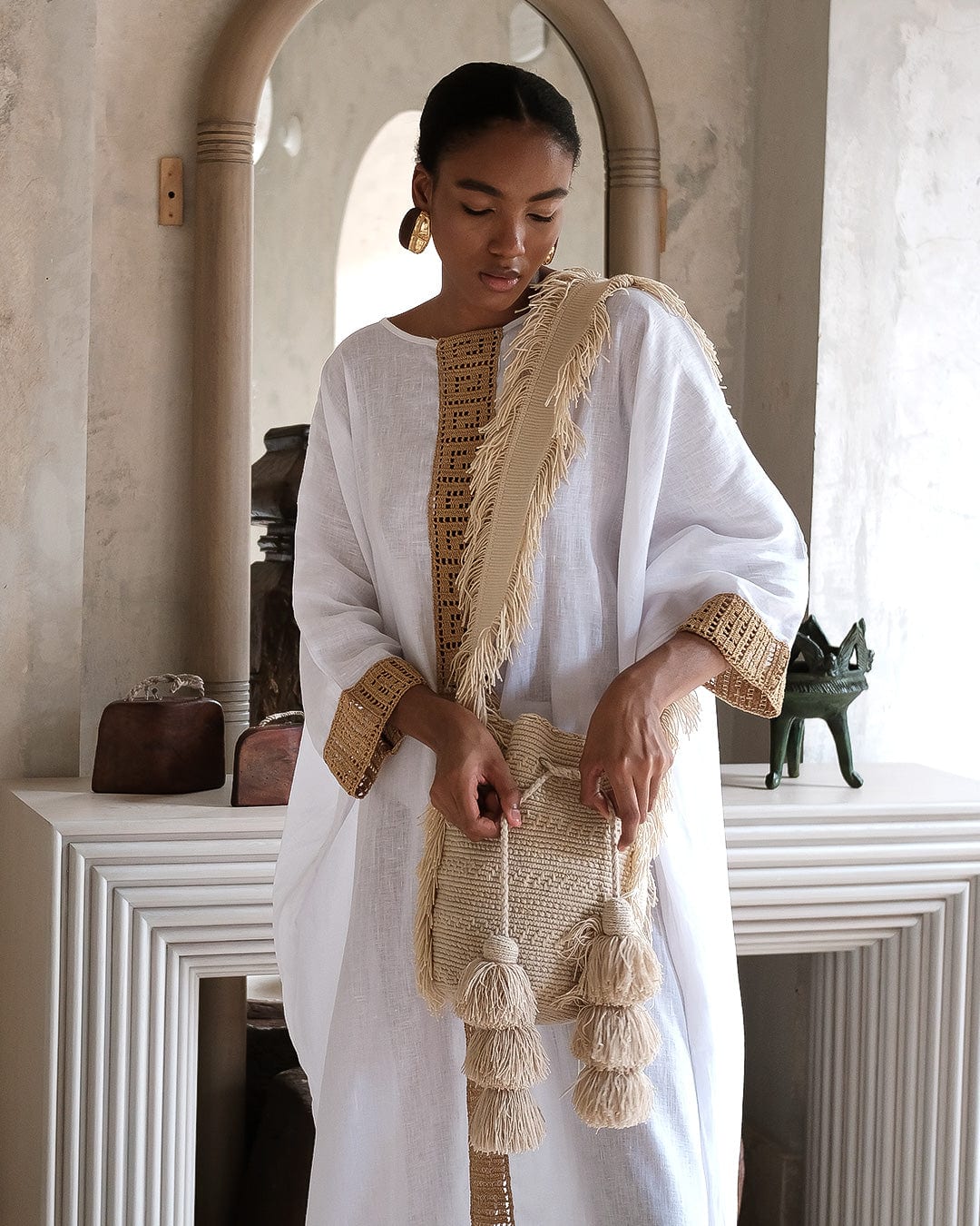 Mochila Wayuu Kamsa Basic Sand - imagen 2