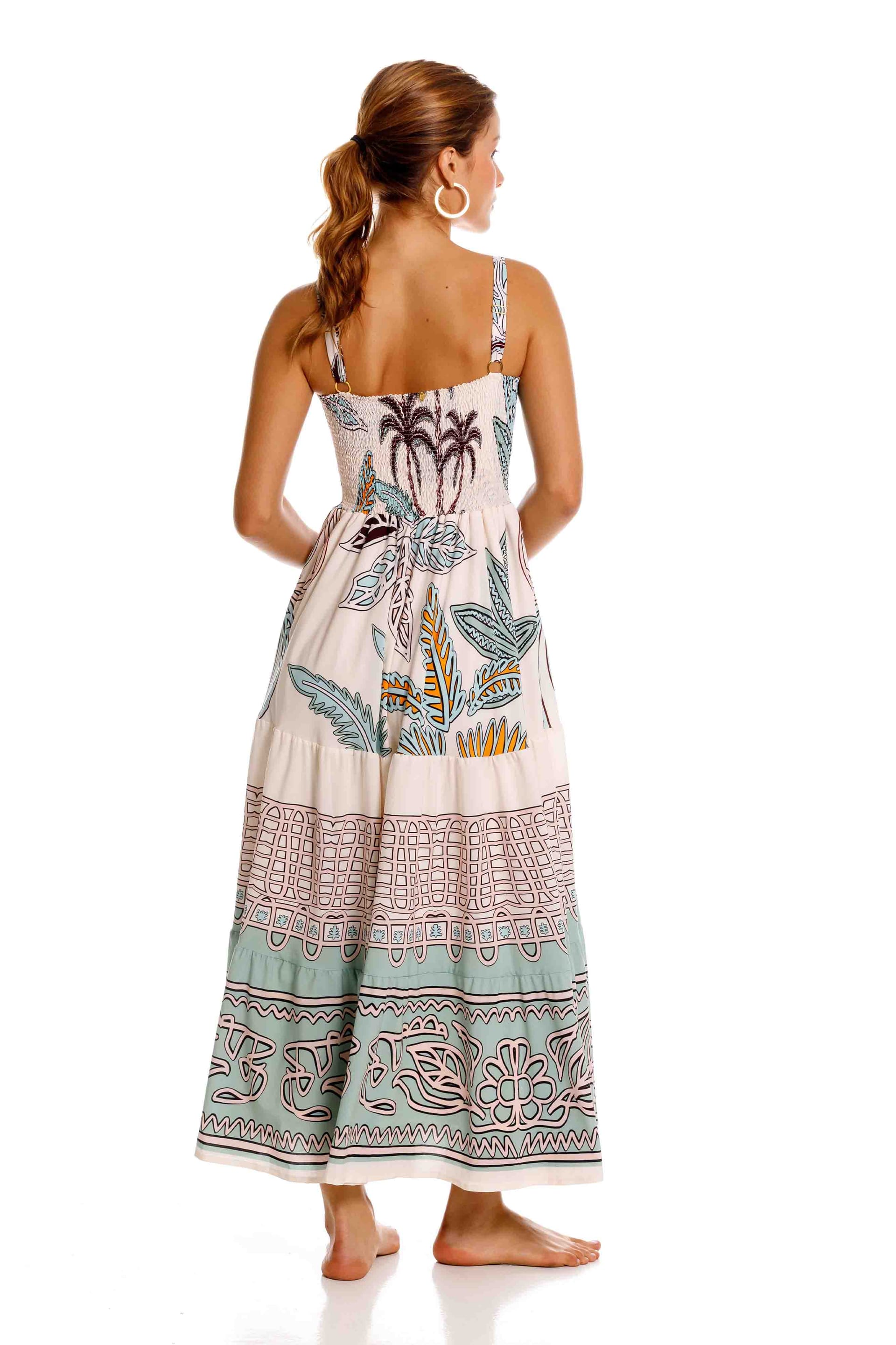 Vestido Largo Jardinero Maxipalms Beige - imagen 2